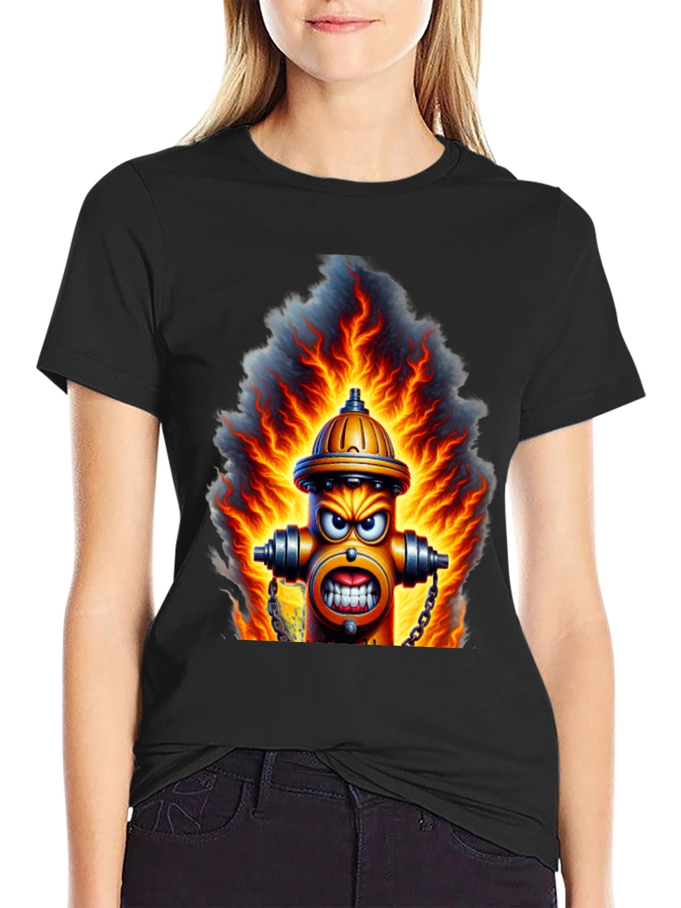 Fiery Hydrant Graphic Tee - Bold Streetwear