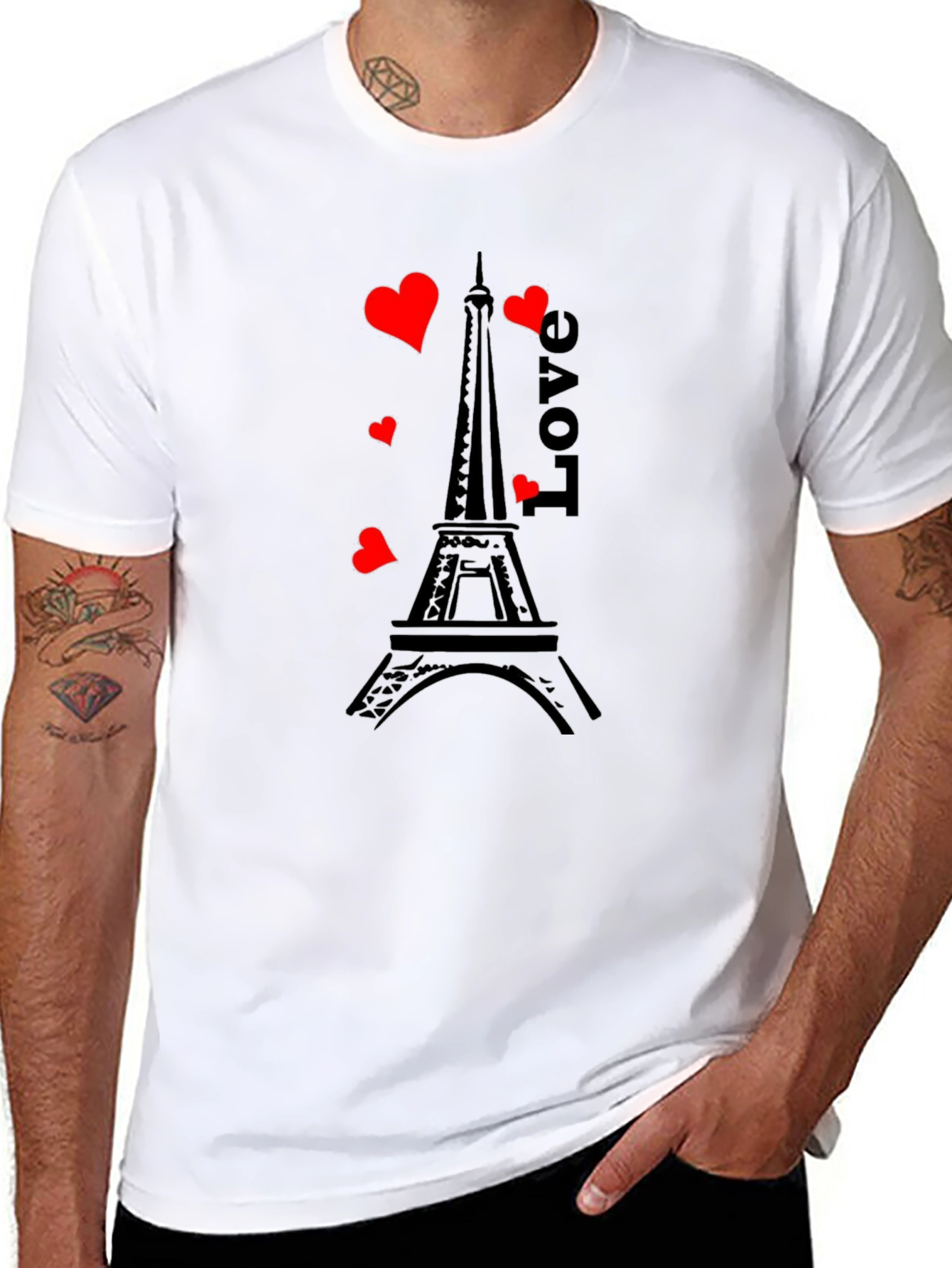 Paris Love T-Shirt - Romantic Eiffel Tower Design