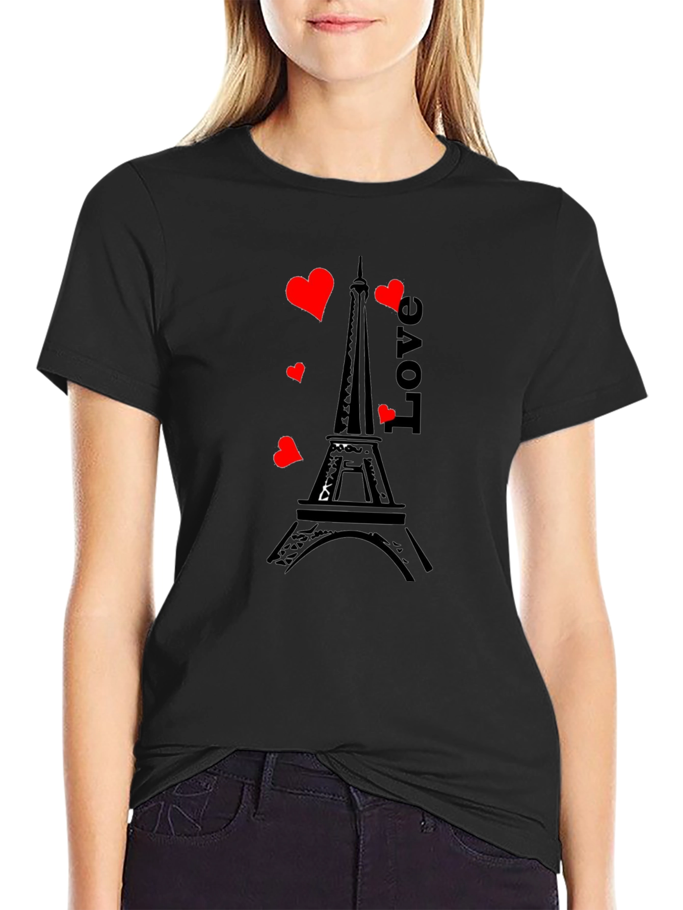 Paris Love T-Shirt - Romantic Eiffel Tower Design