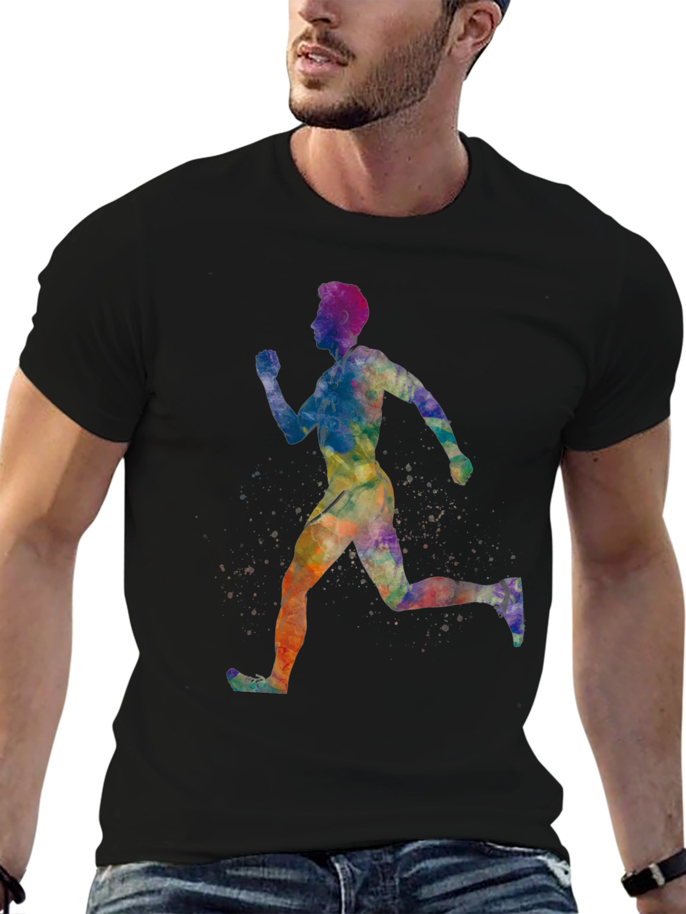 Watercolor Runner Graphic Tee