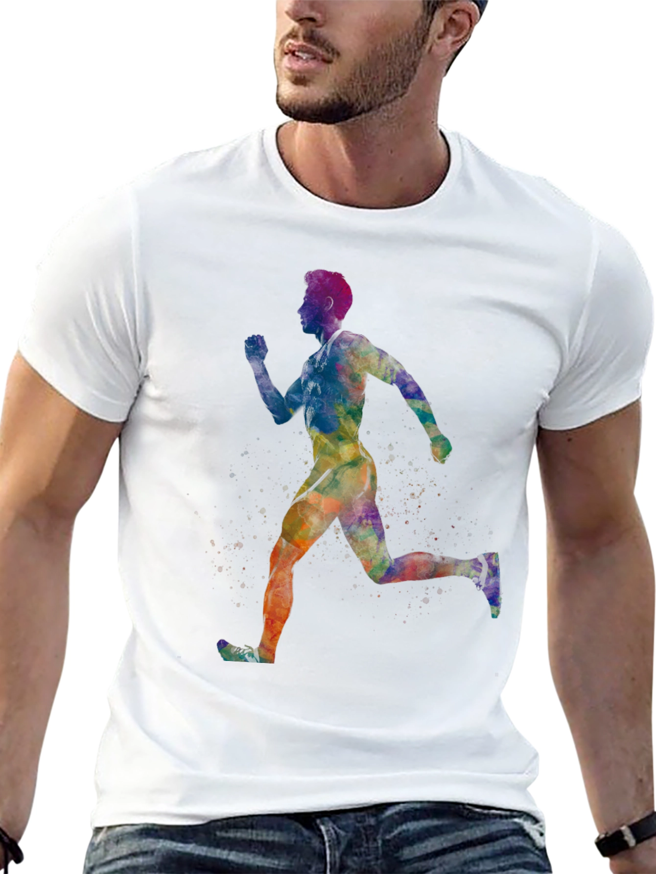 Watercolor Runner Graphic Tee