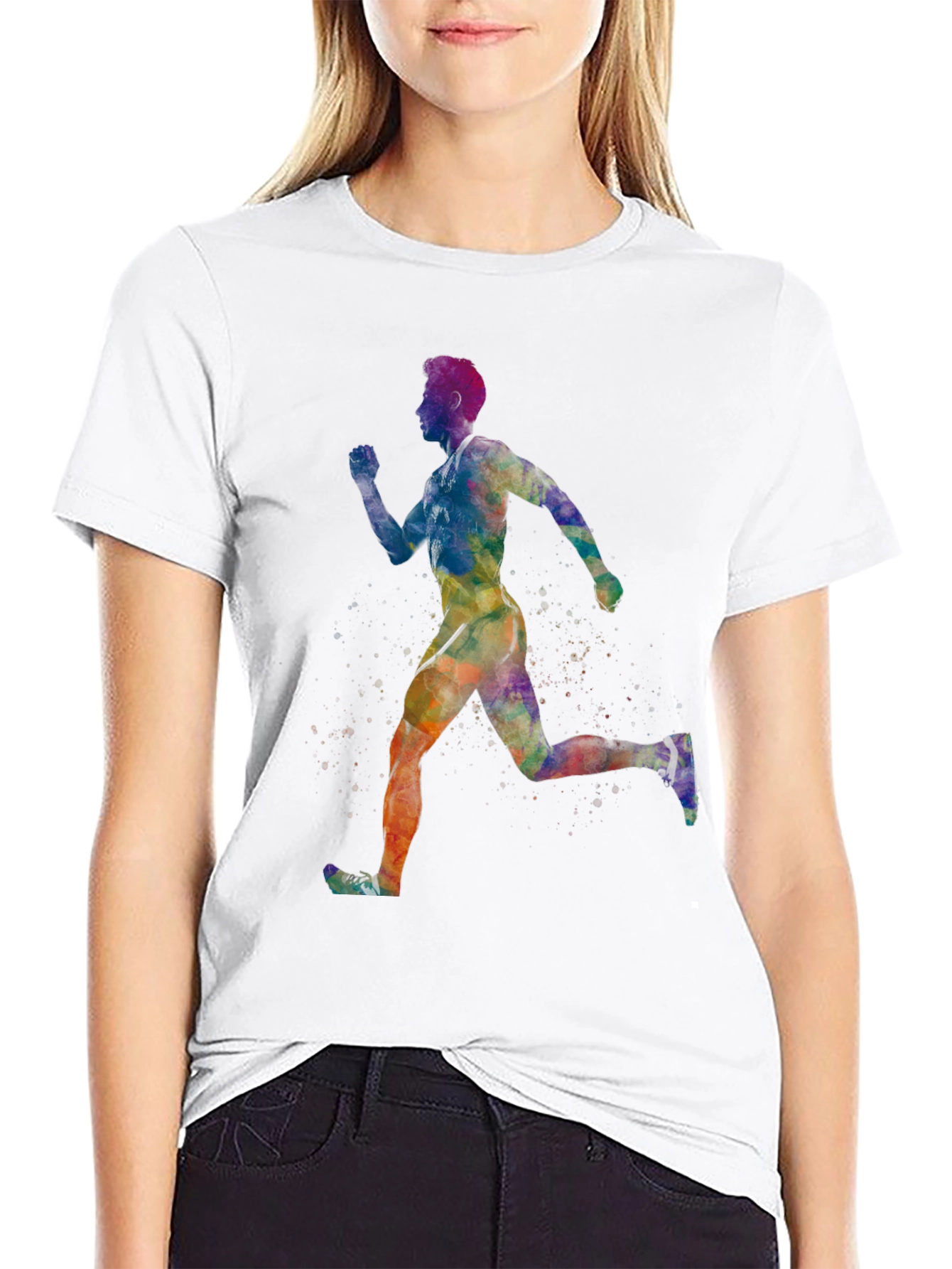 Watercolor Runner Graphic Tee