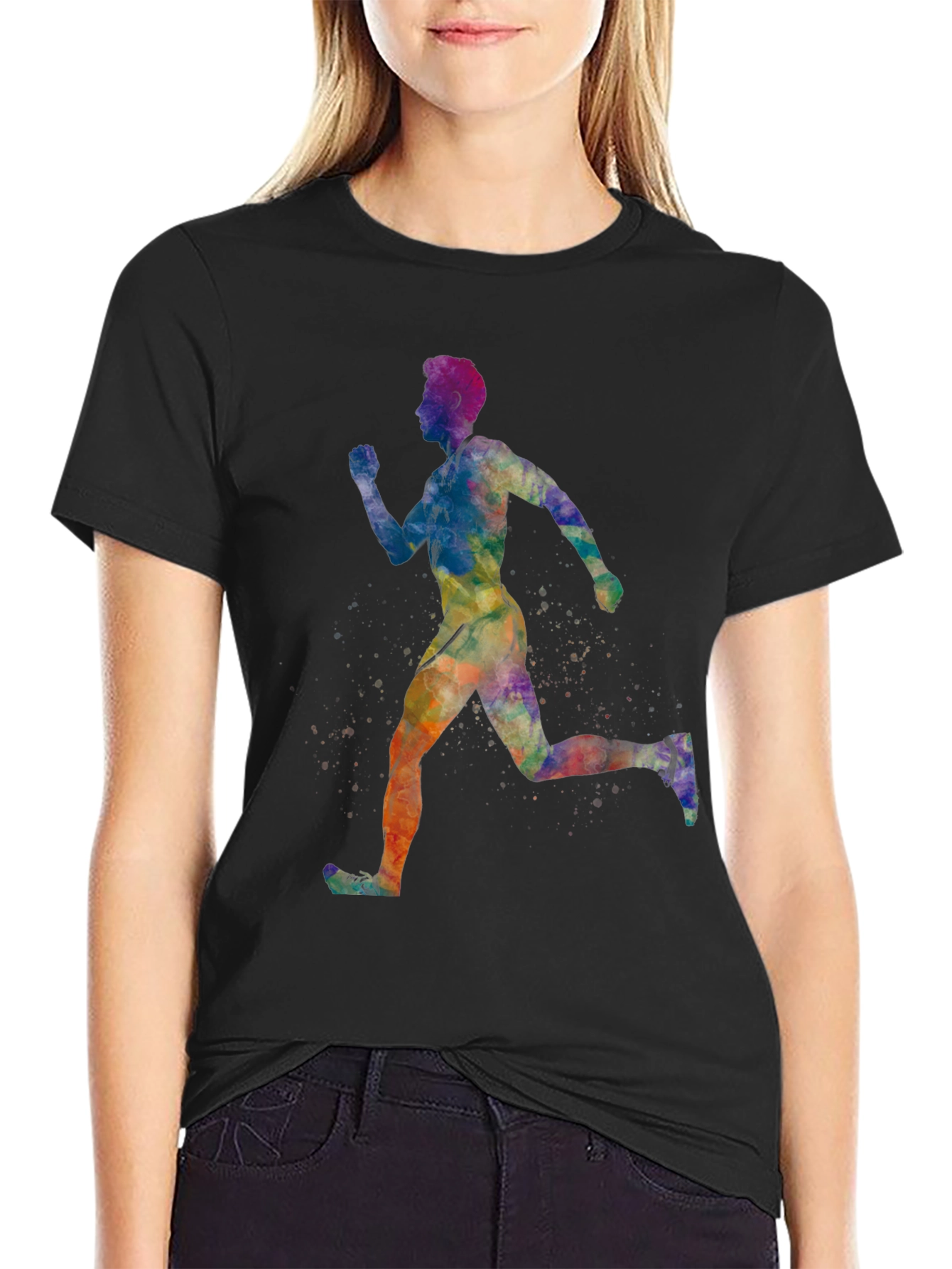 Watercolor Runner Graphic Tee