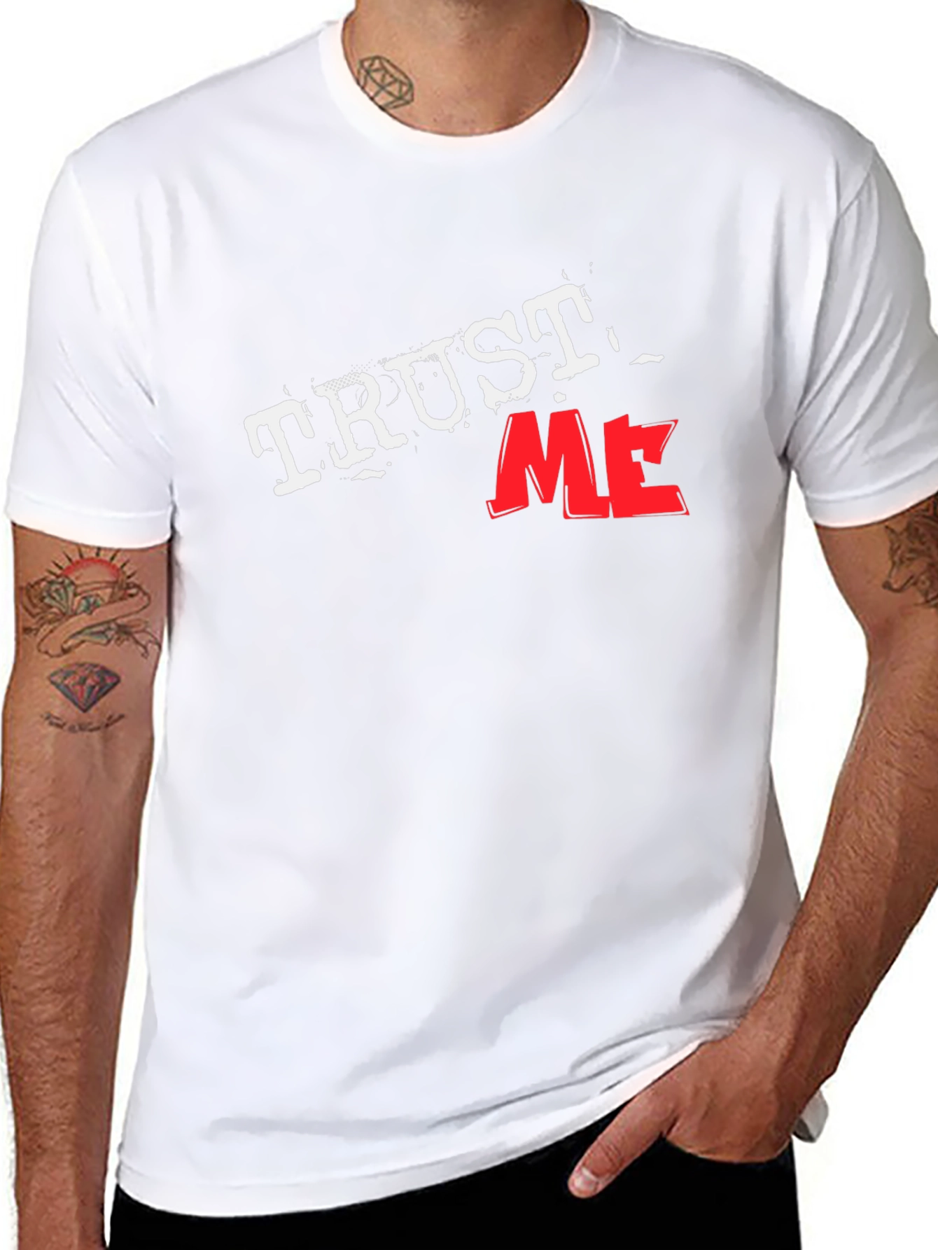 Trust Me Graphic Tee - Black Cotton T-Shirt