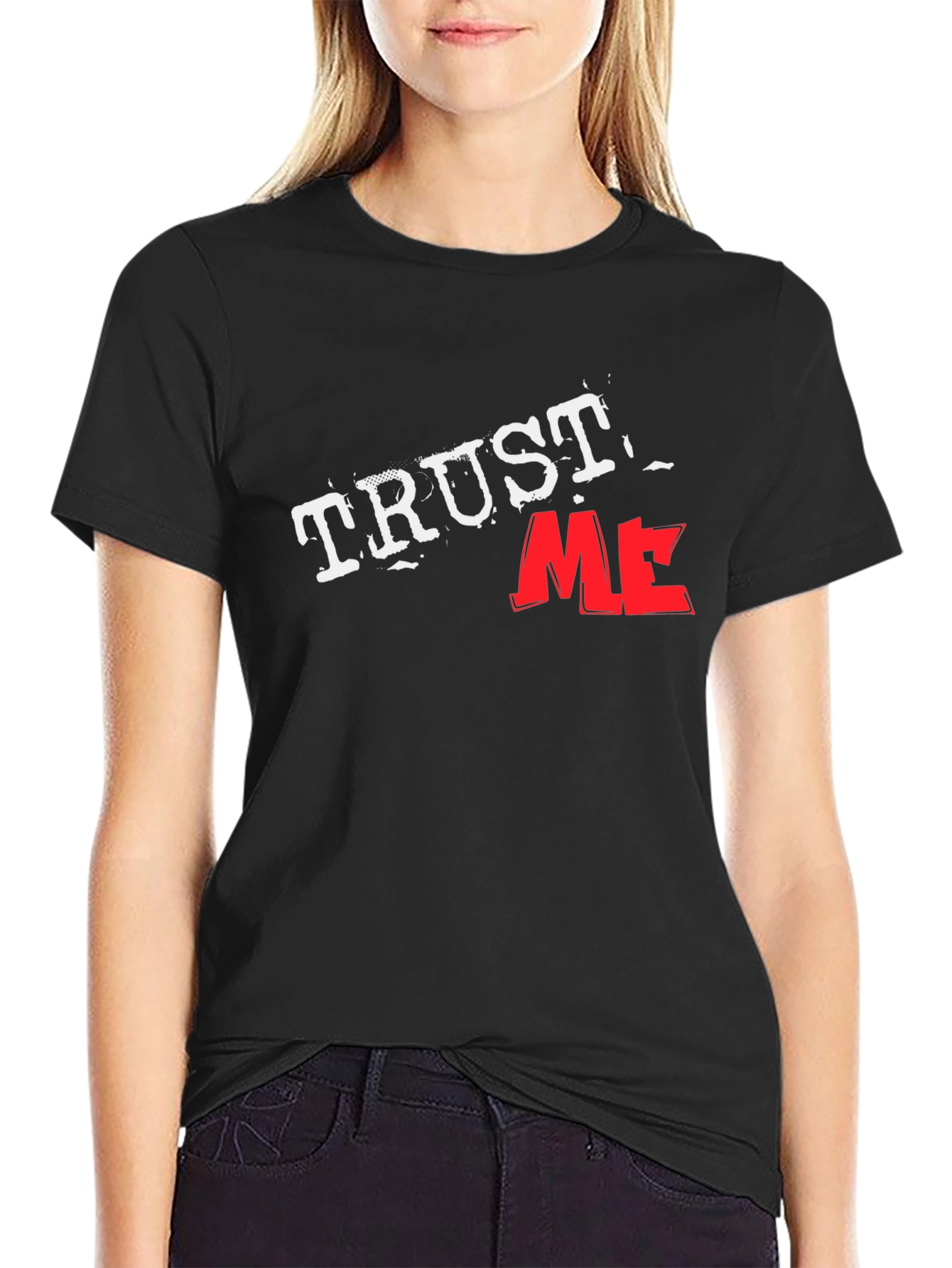 Trust Me Graphic Tee - Black Cotton T-Shirt