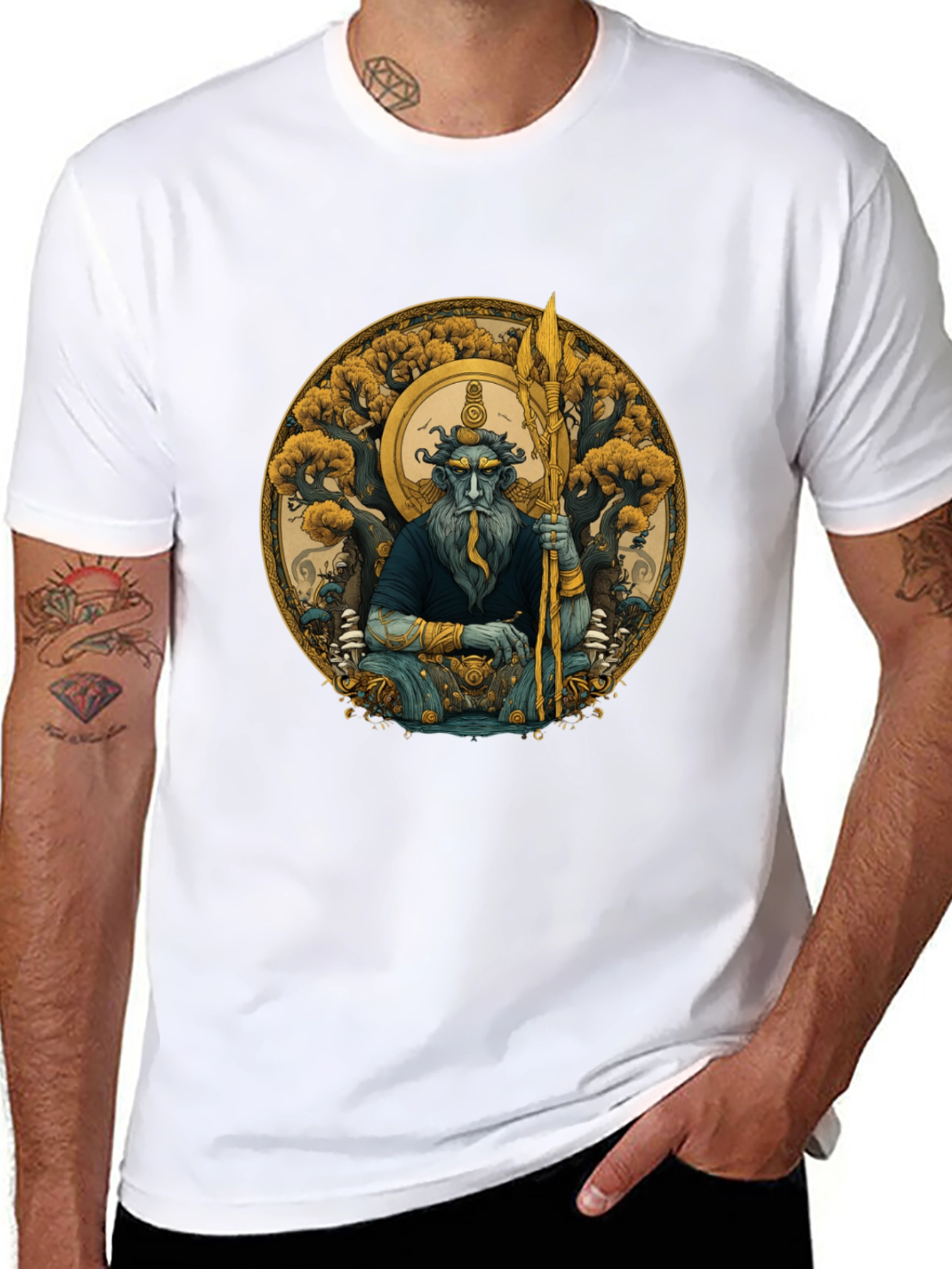 Mythical Guardian Graphic Tee - Black