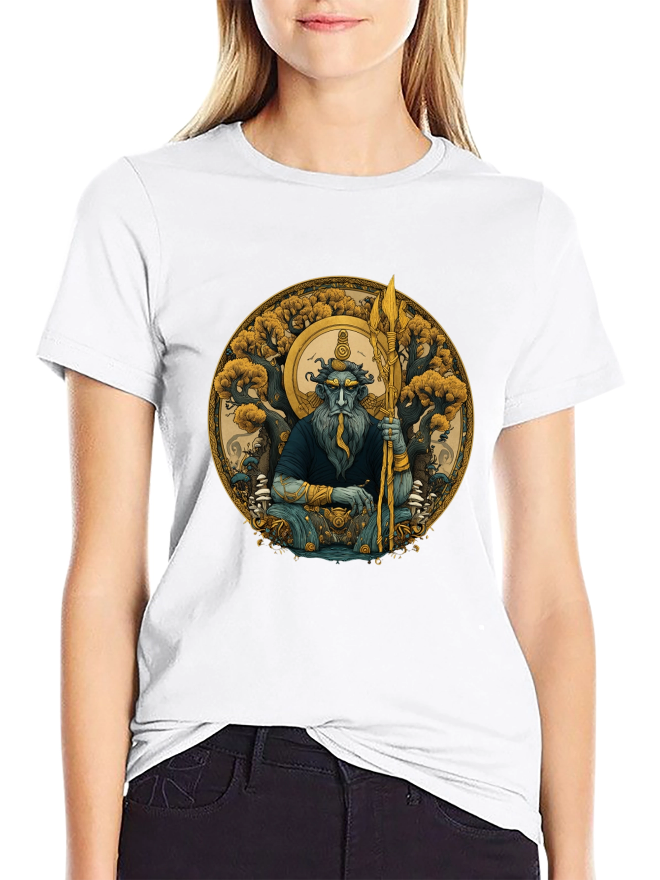 Mythical Guardian Graphic Tee - Black