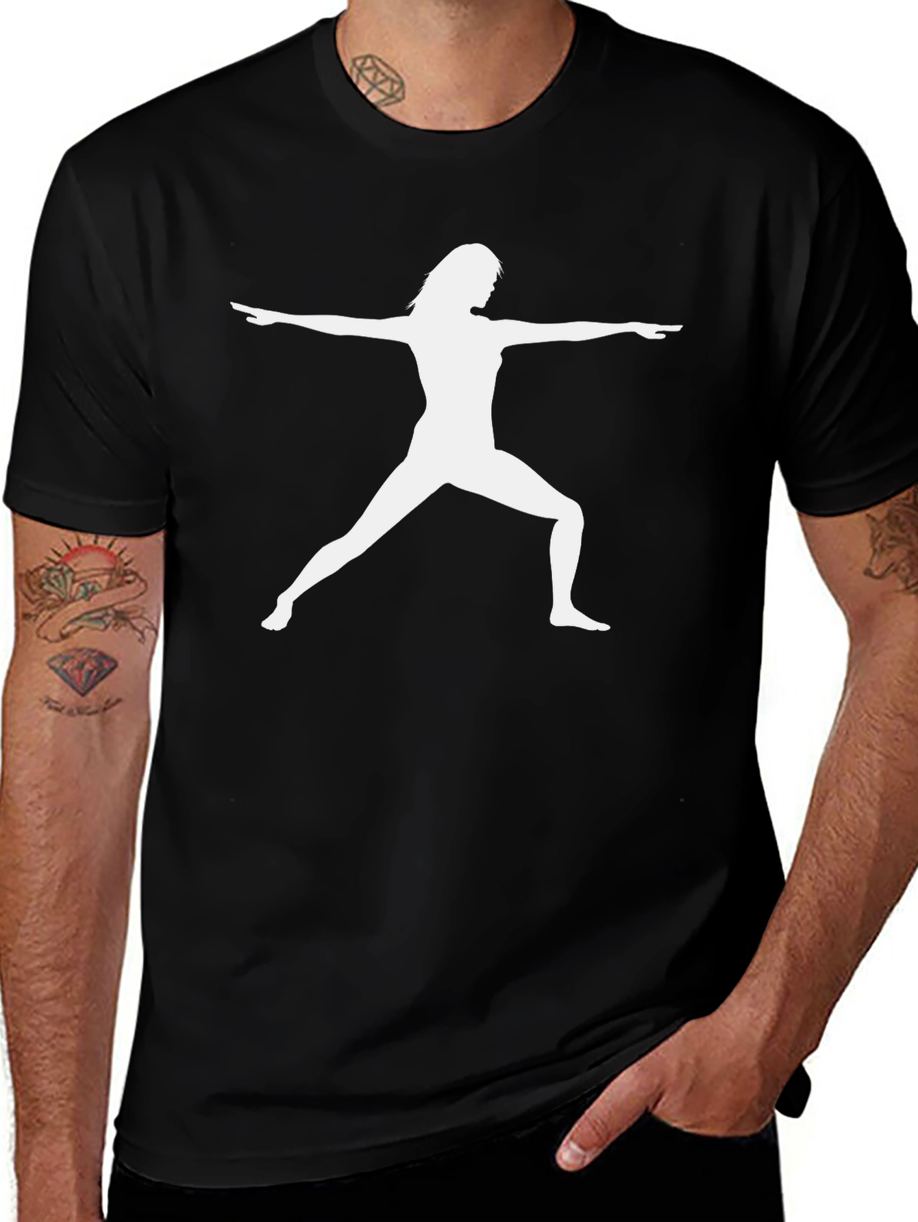 Yoga Pose Graphic Black Tee