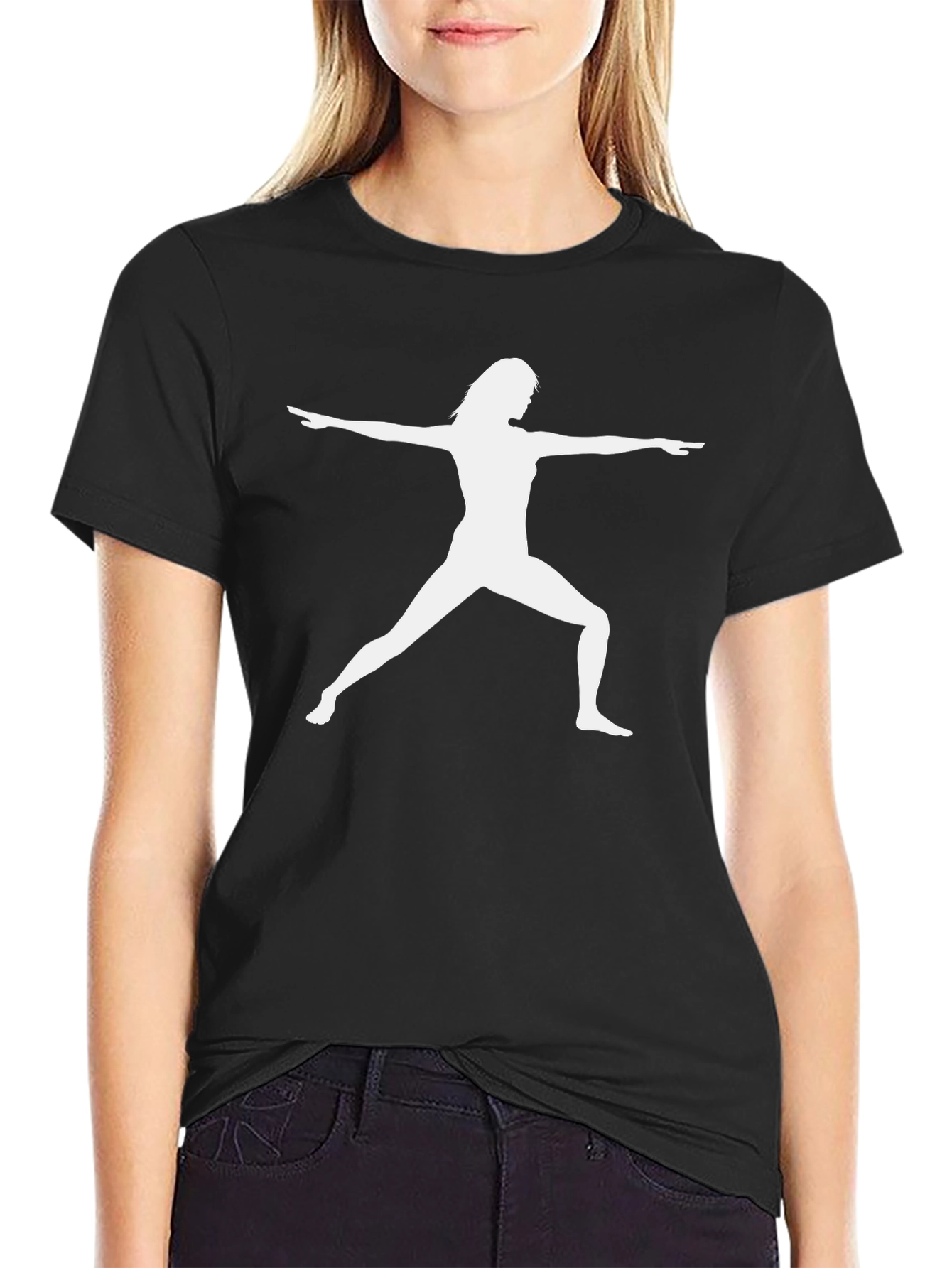 Yoga Pose Graphic Black Tee