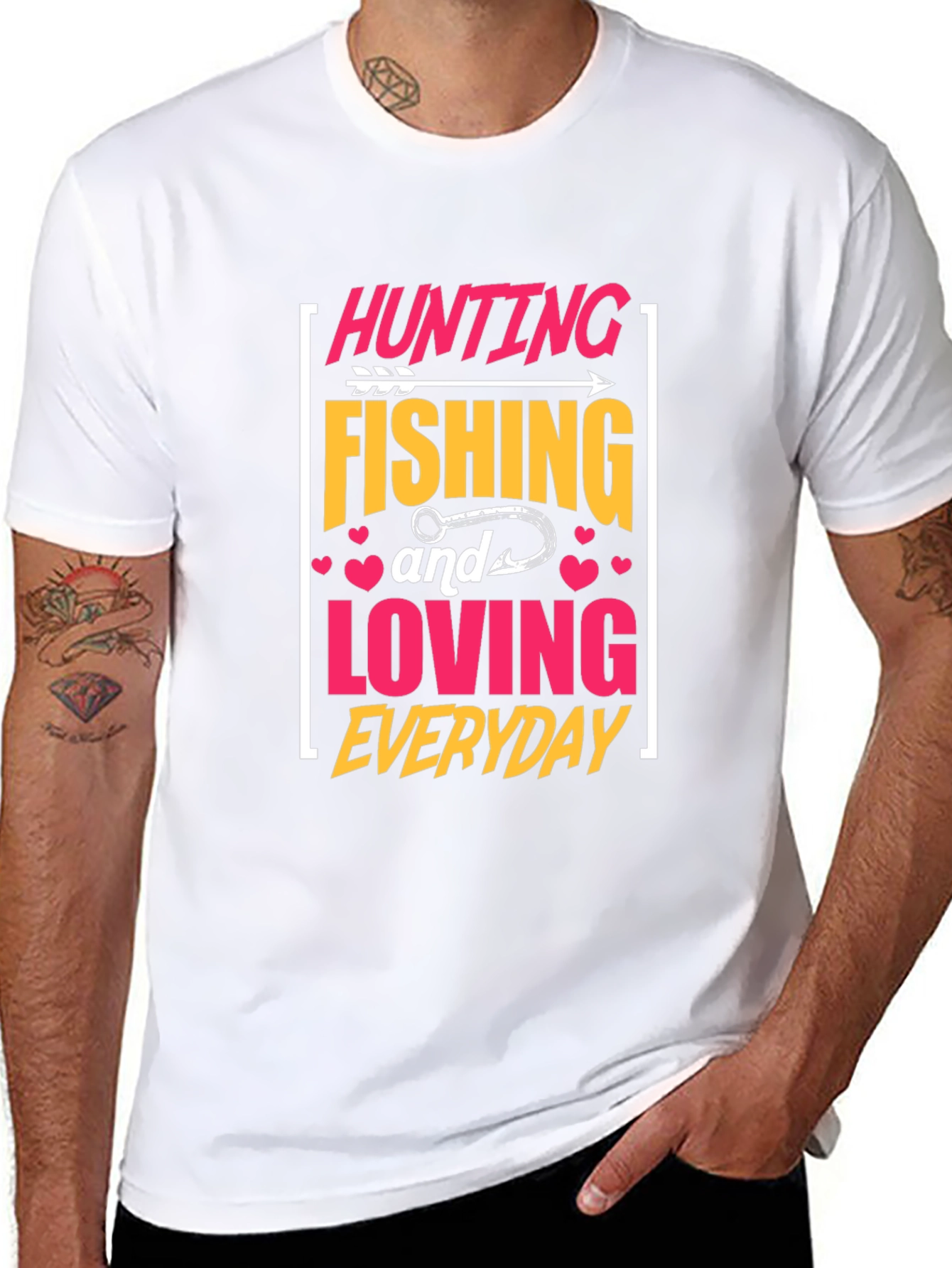 Hunting Fishing Loving Everyday Graphic Tee