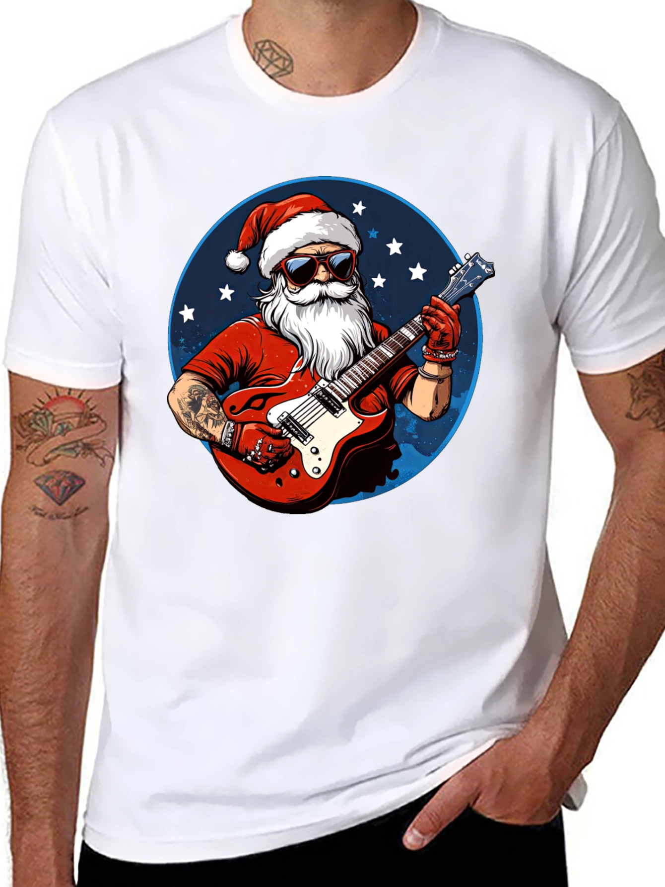 Rockin Santa Christmas T-Shirt