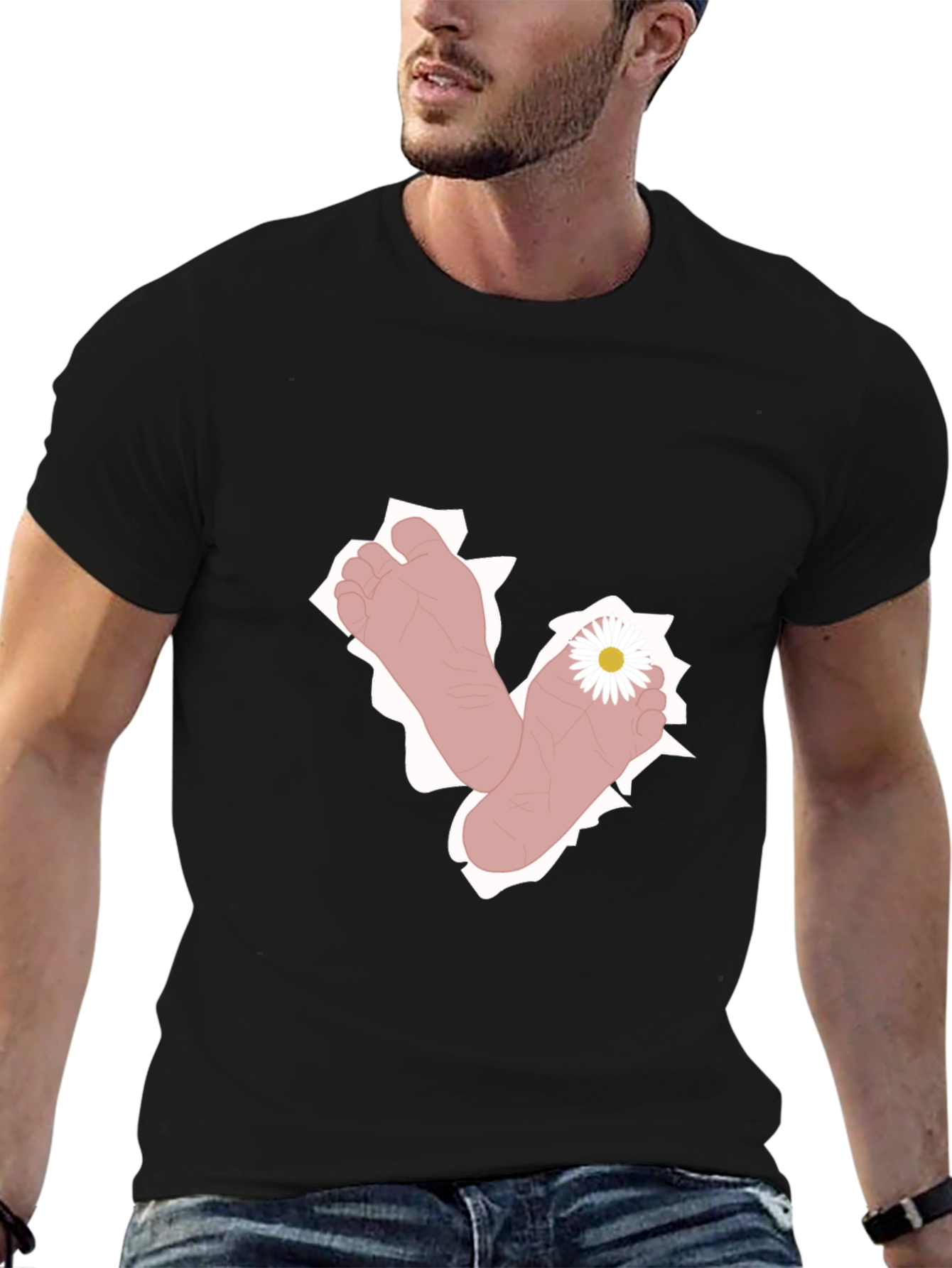 Barefoot Daisy Black Graphic Tee
