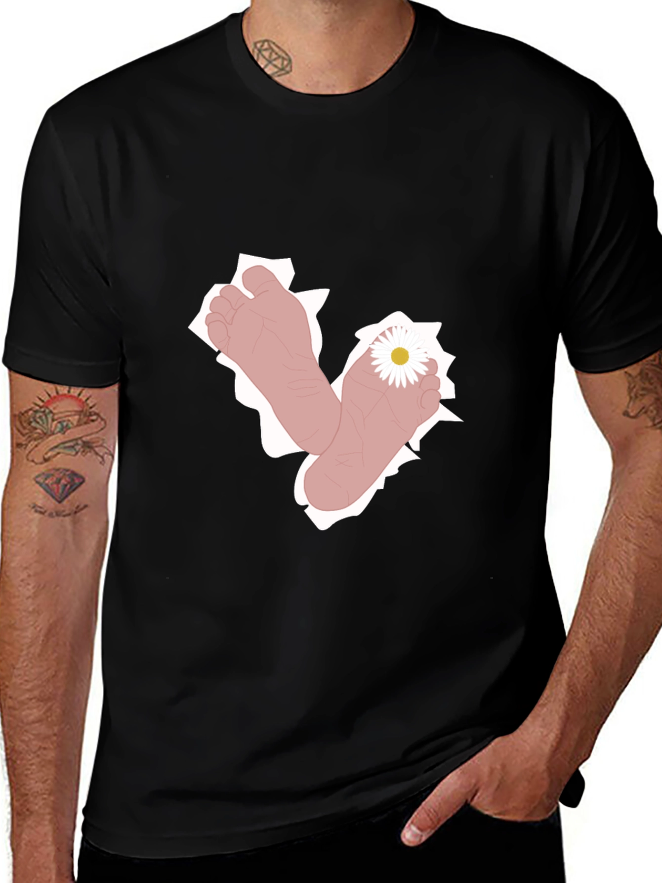Barefoot Daisy Black Graphic Tee