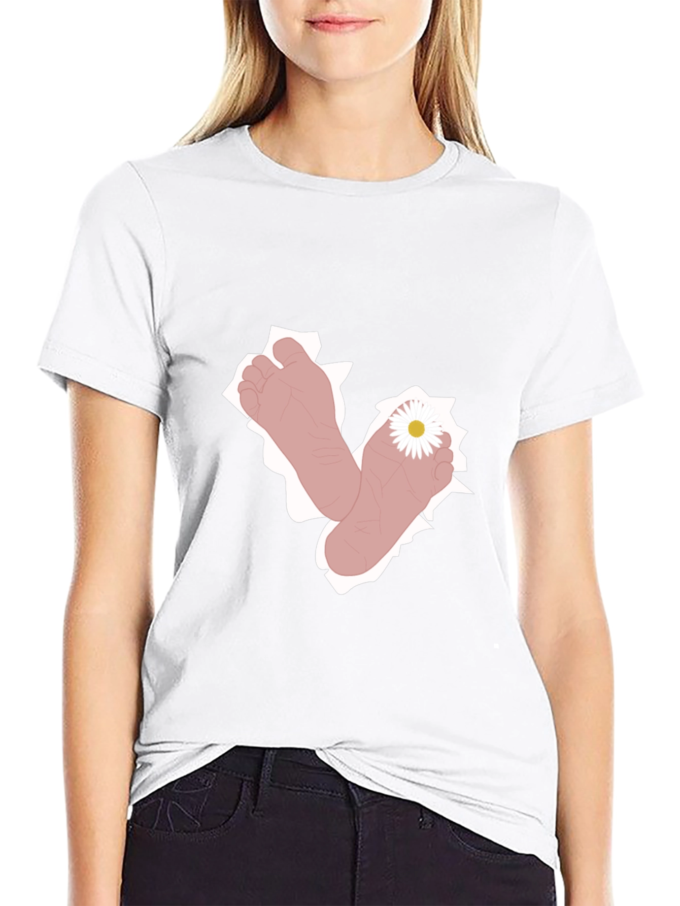 Barefoot Daisy Black Graphic Tee