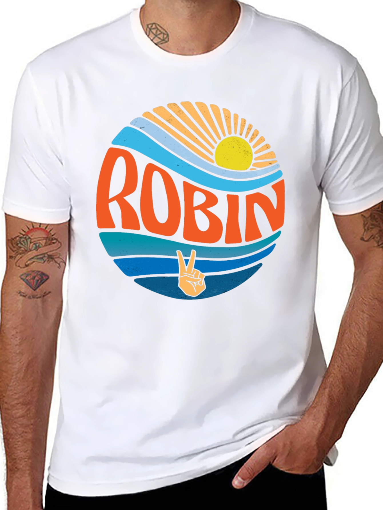 Robin Retro Sun & Wave T-Shirt