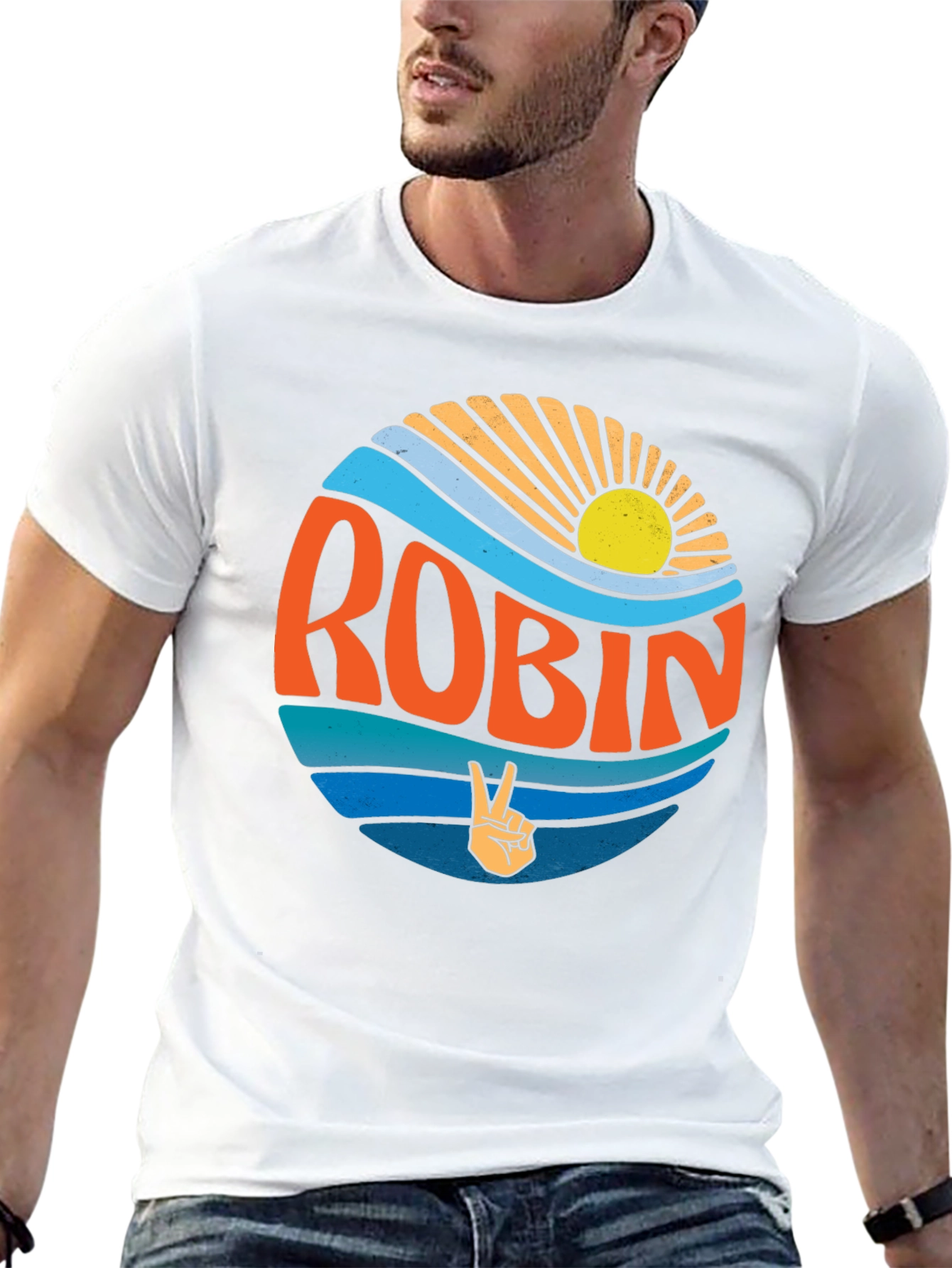 Robin Retro Sun & Wave T-Shirt