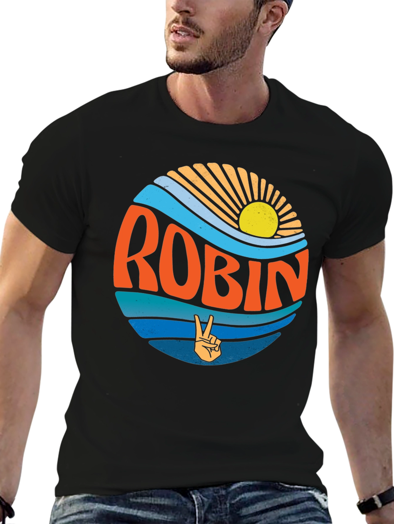 Robin Retro Sun & Wave T-Shirt