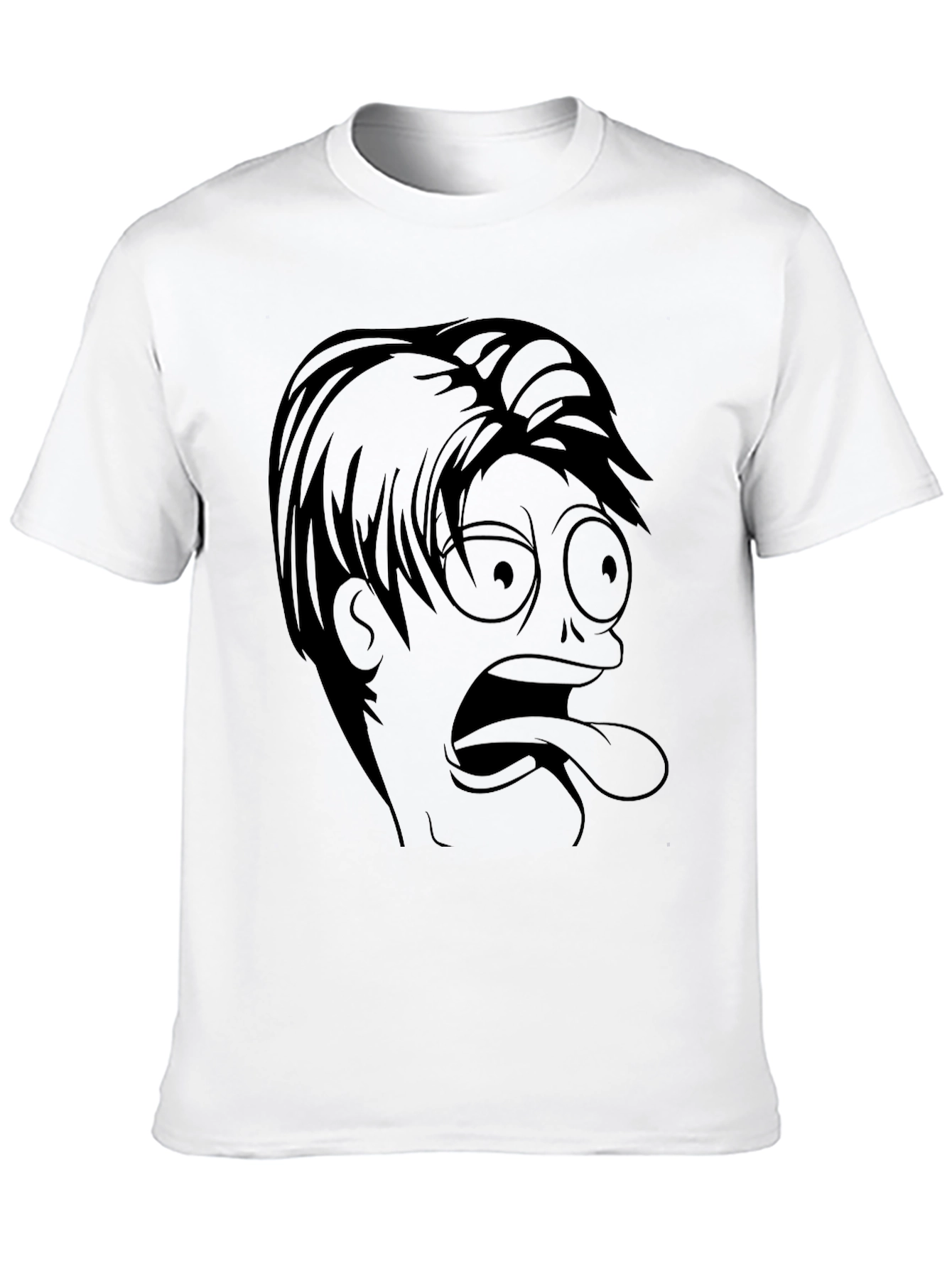 Cartoon Face Tee - Funny Graphic Print Shirt