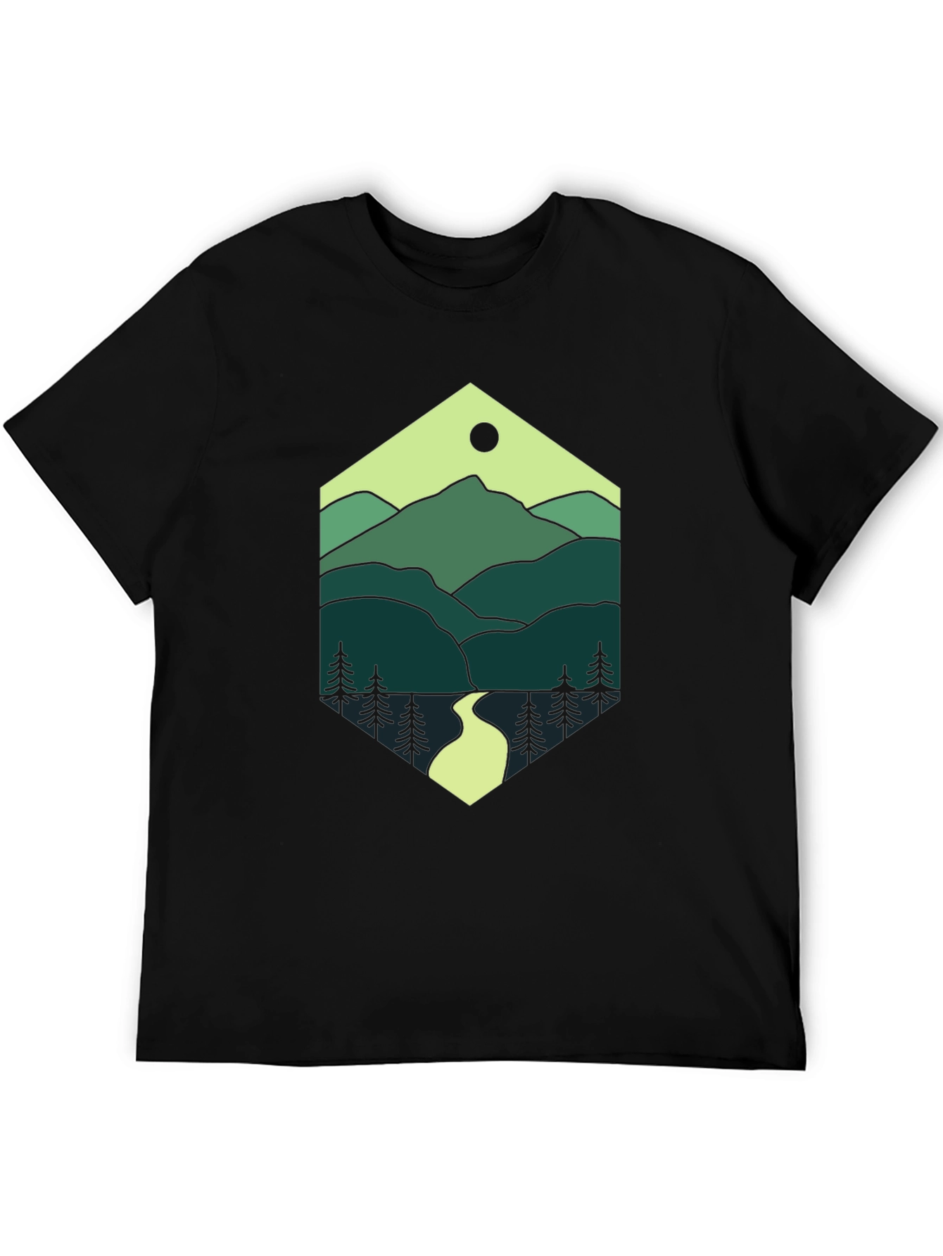 Nature Hexagon Tee - Mountain Graphic T-Shirt