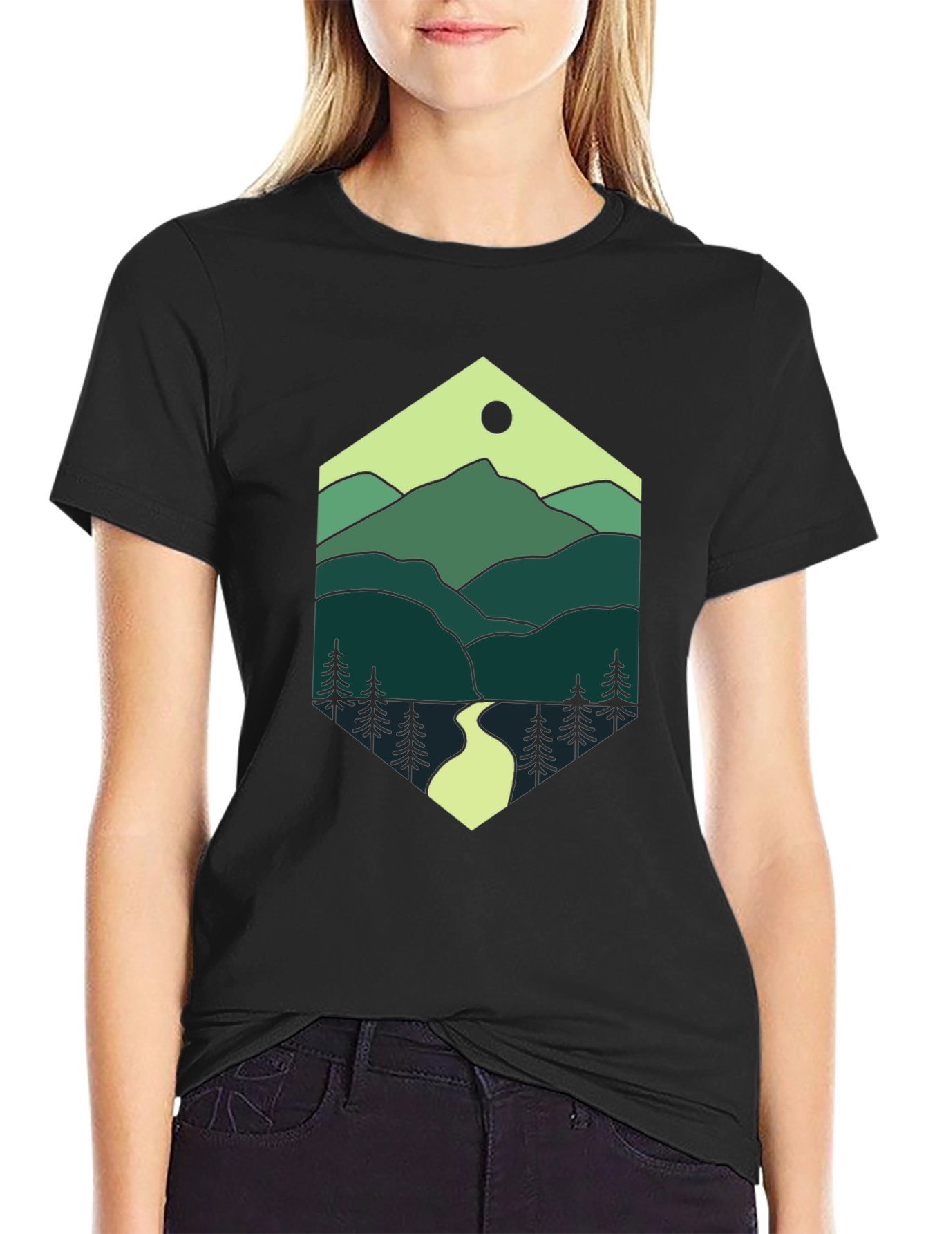 Nature Hexagon Tee - Mountain Graphic T-Shirt