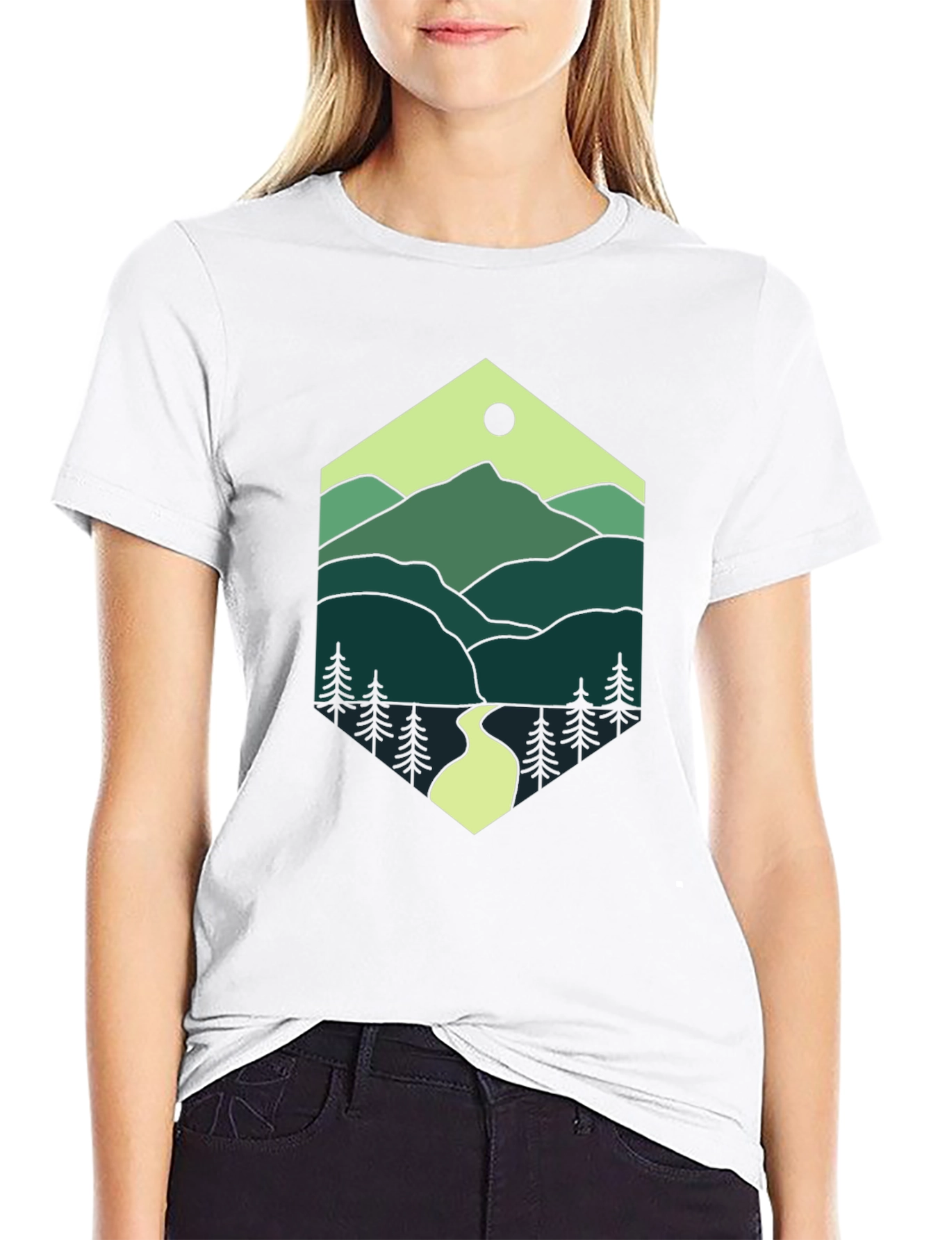 Nature Hexagon Tee - Mountain Graphic T-Shirt