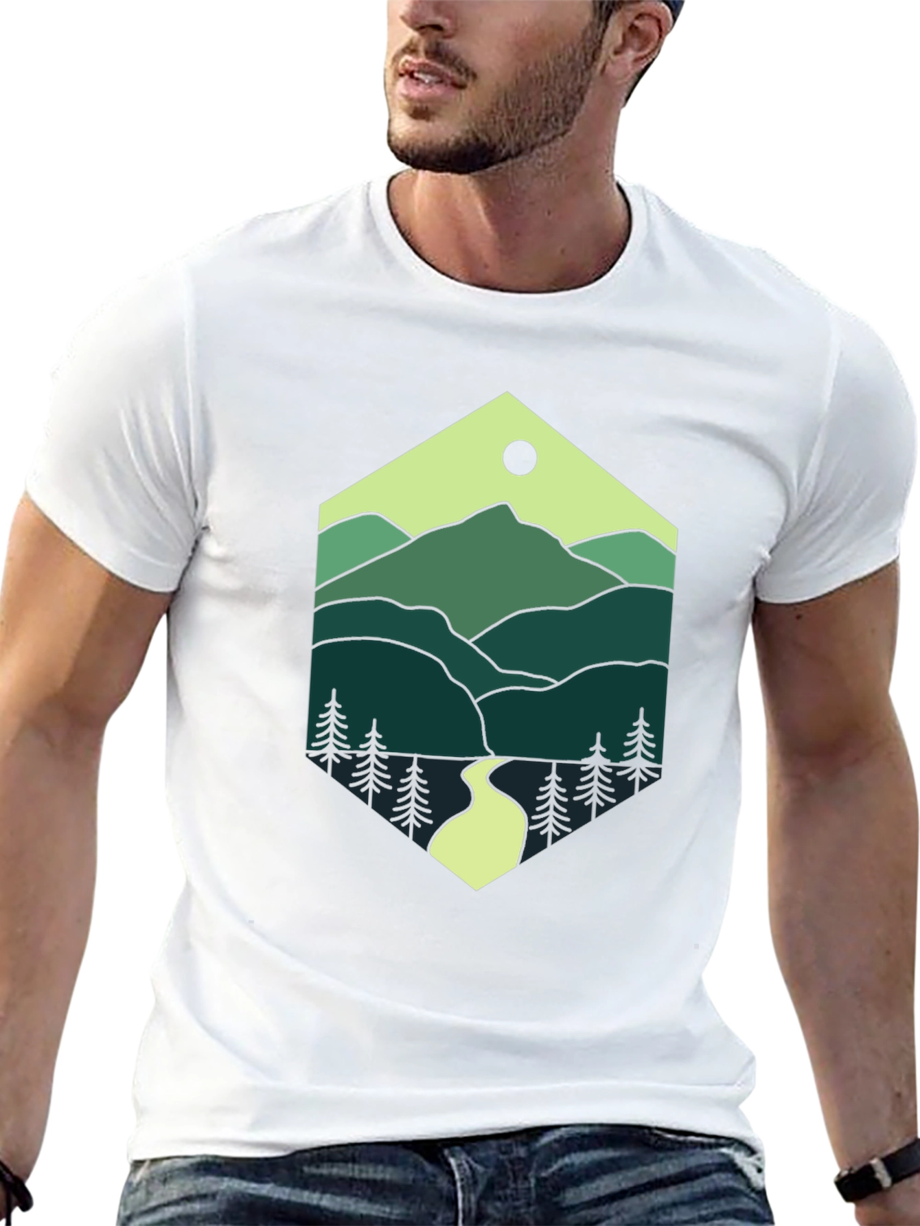 Nature Hexagon Tee - Mountain Graphic T-Shirt