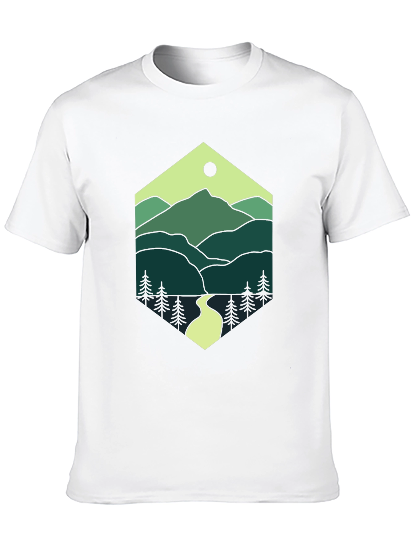 Nature Hexagon Tee - Mountain Graphic T-Shirt