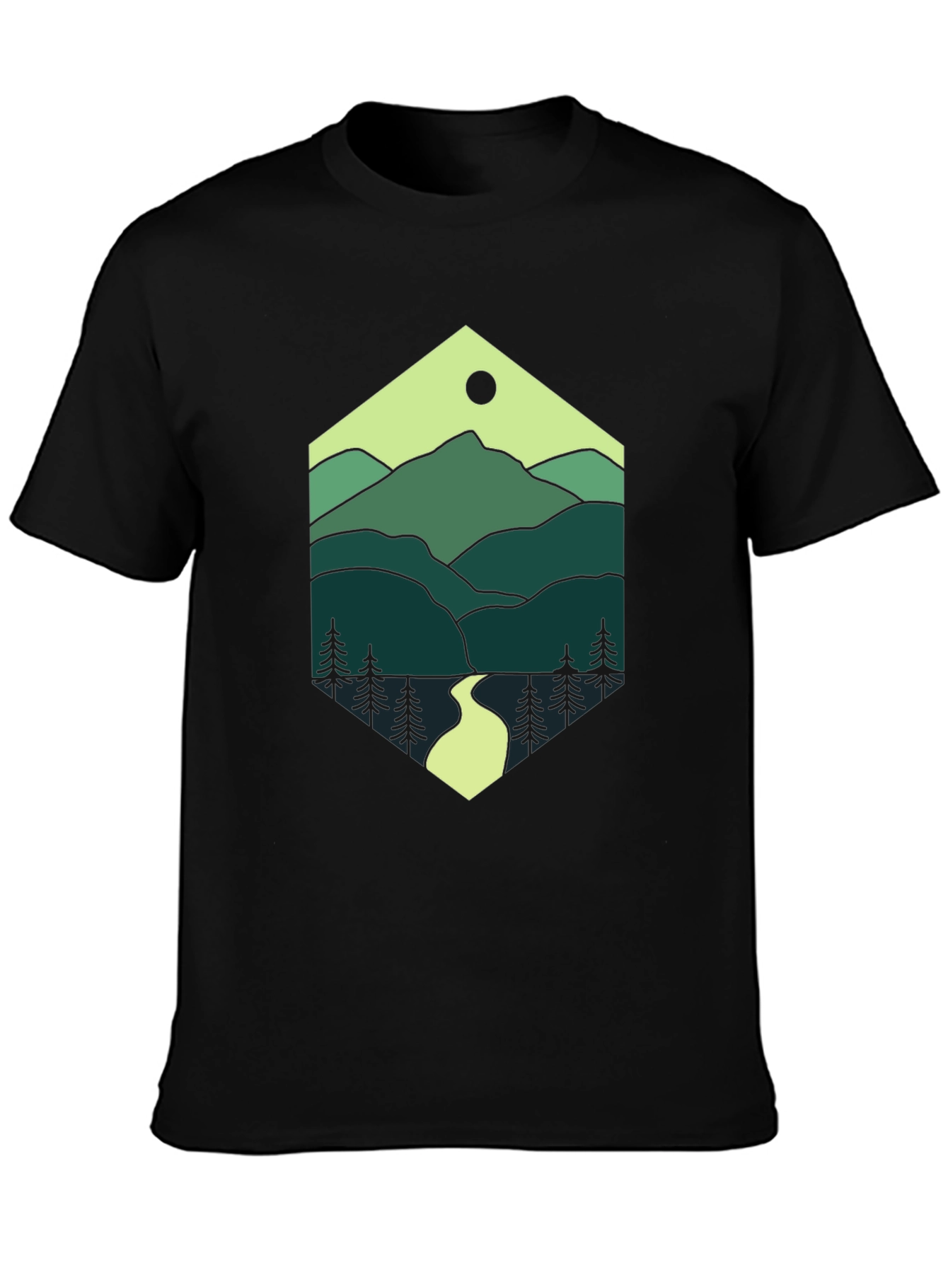 Nature Hexagon Tee - Mountain Graphic T-Shirt