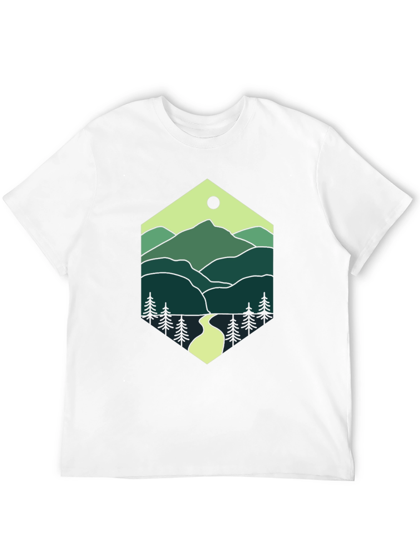 Nature Hexagon Tee - Mountain Graphic T-Shirt