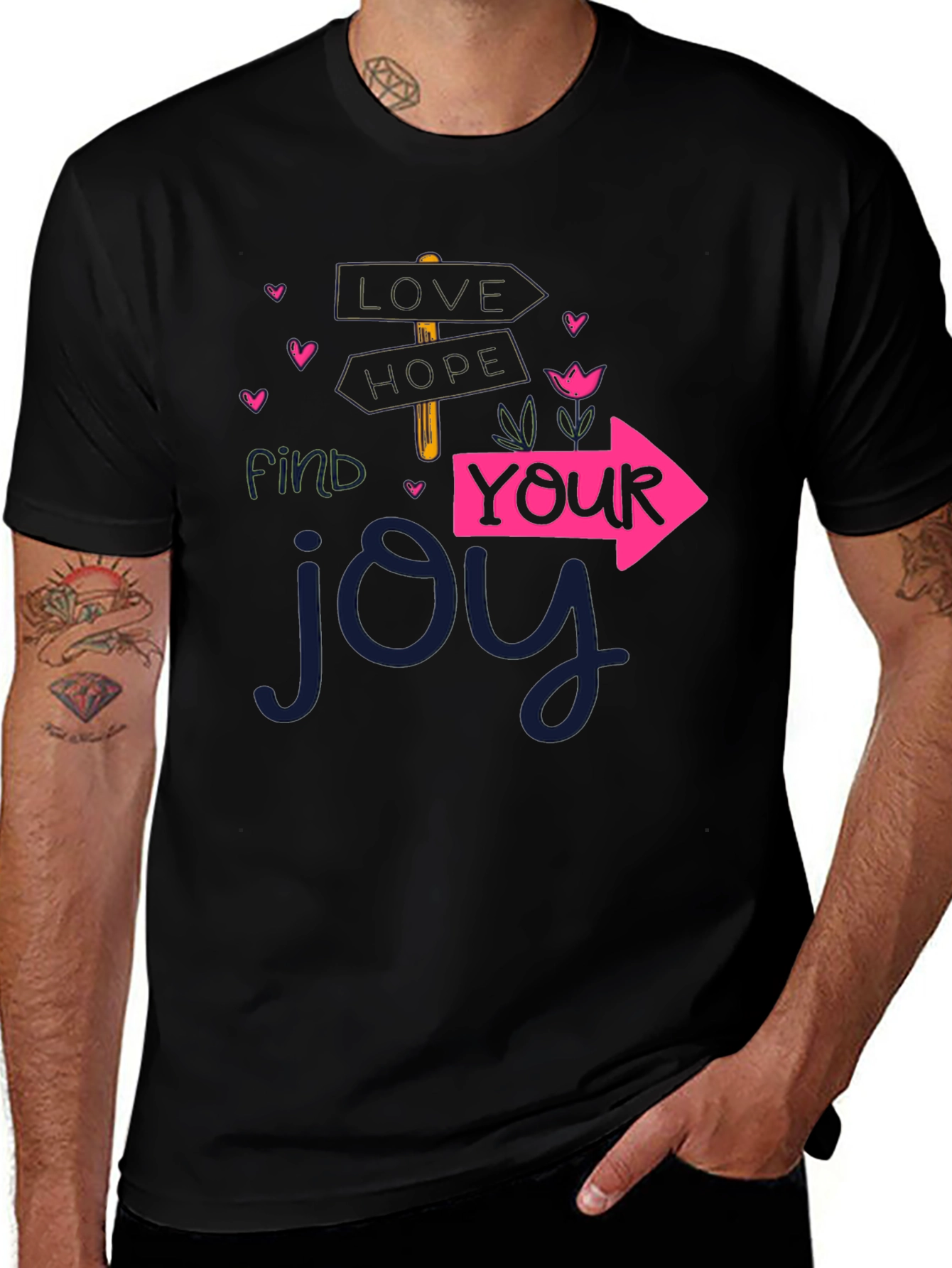 Find Your Joy Graphic T-Shirt - Black