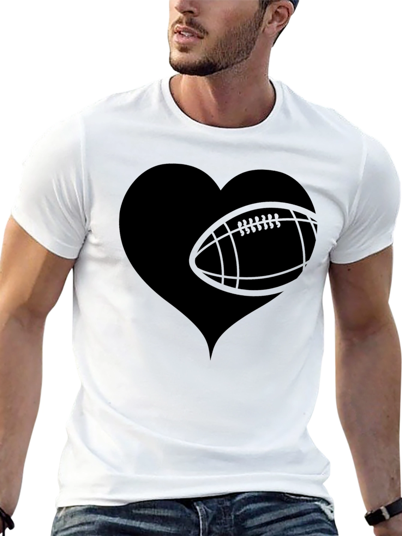 Football Heart T-Shirt - Game Day Tee