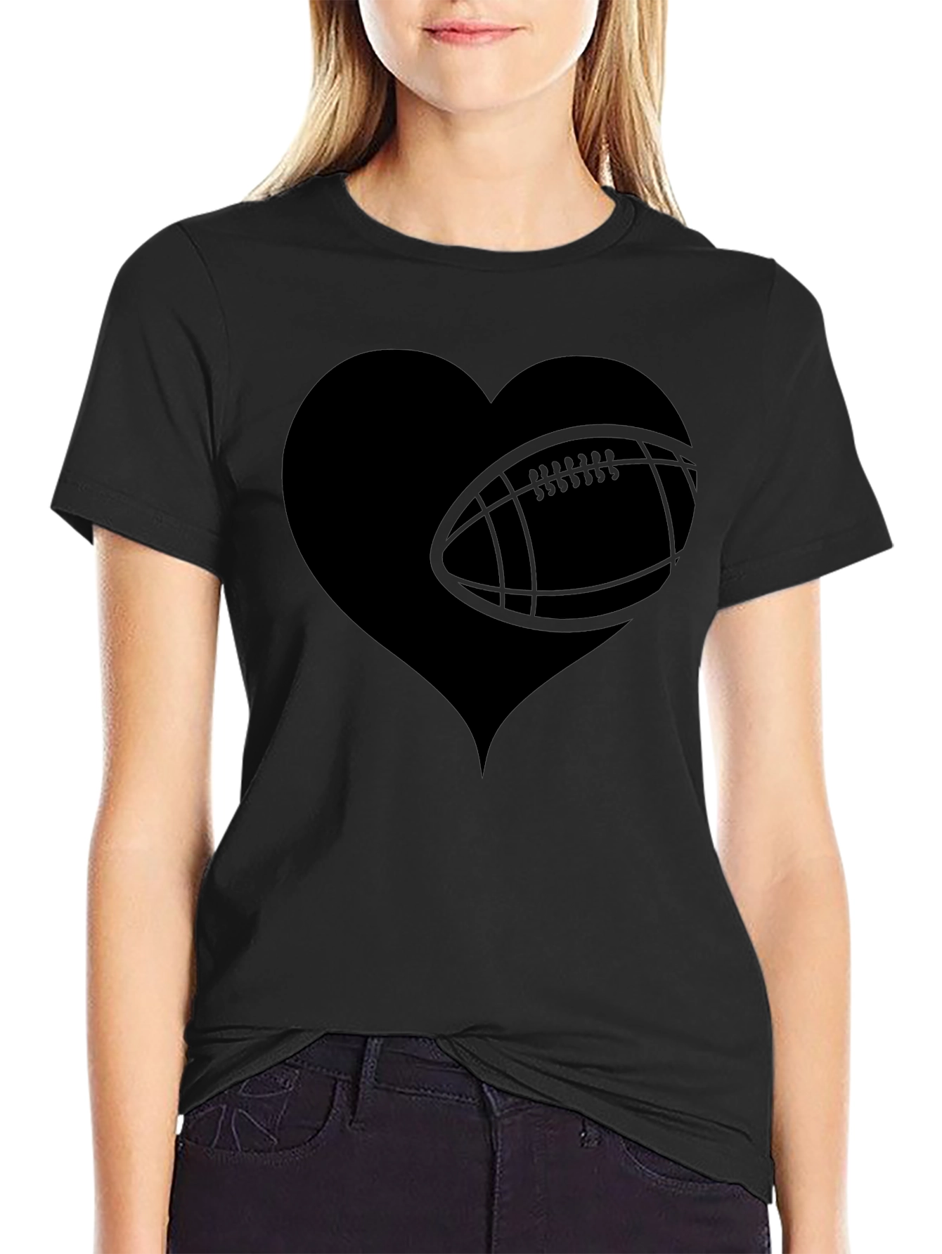 Football Heart T-Shirt - Game Day Tee