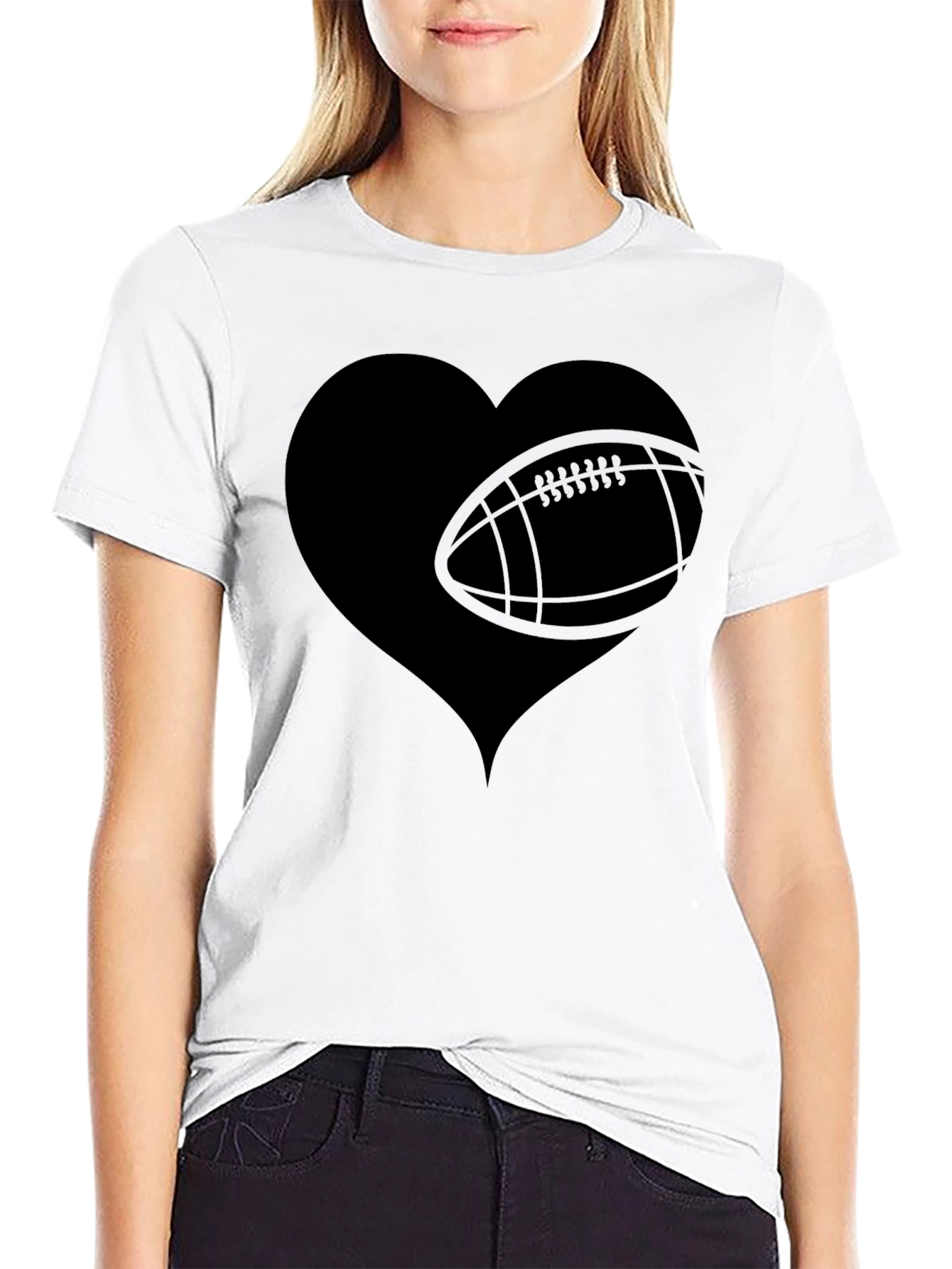 Football Heart T-Shirt - Game Day Tee