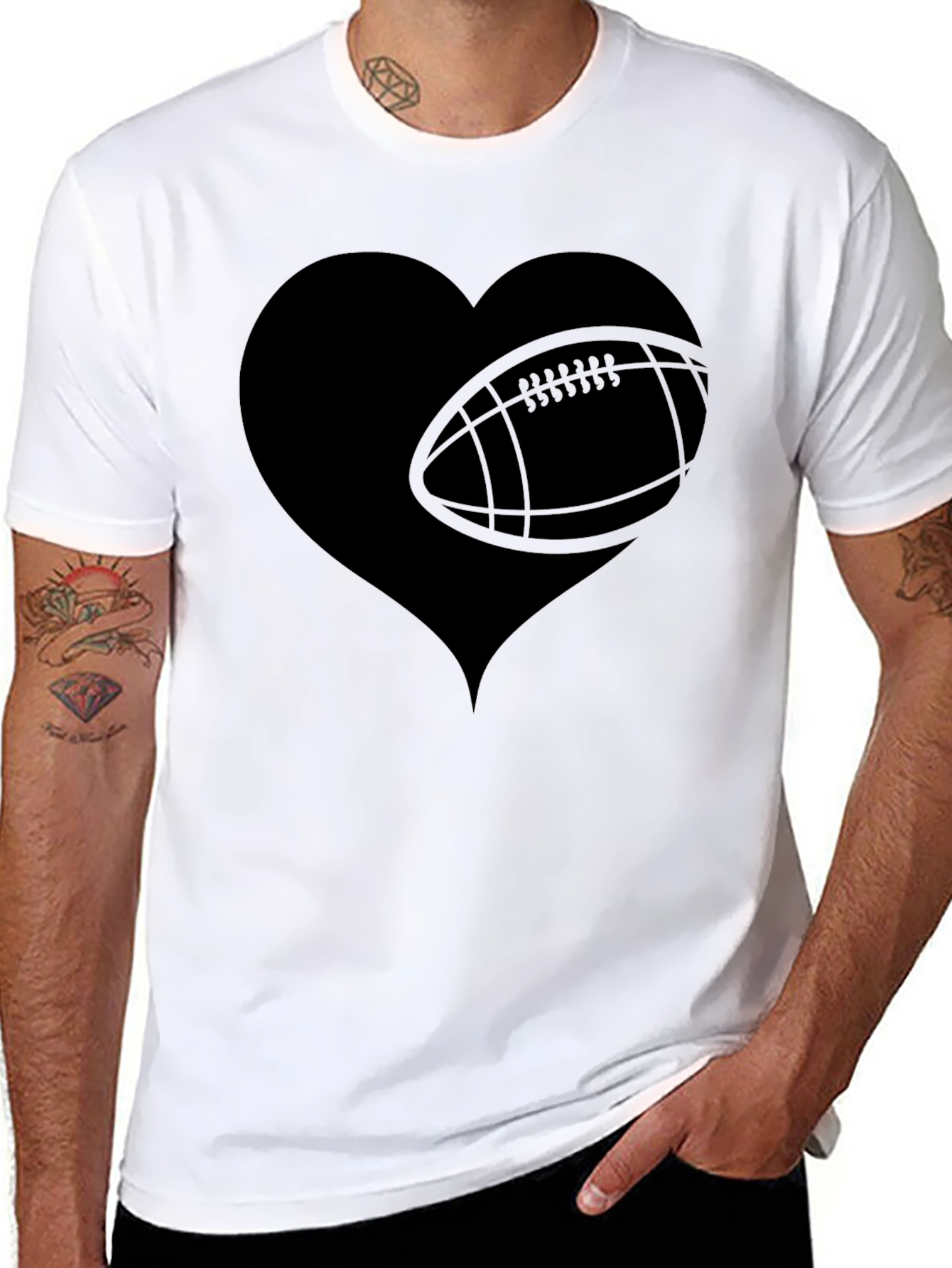 Football Heart T-Shirt - Game Day Tee