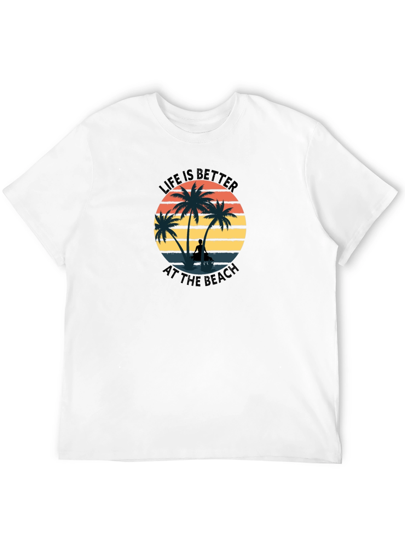 Beach Life T-Shirt - Palm Tree Sunset Graphic Tee