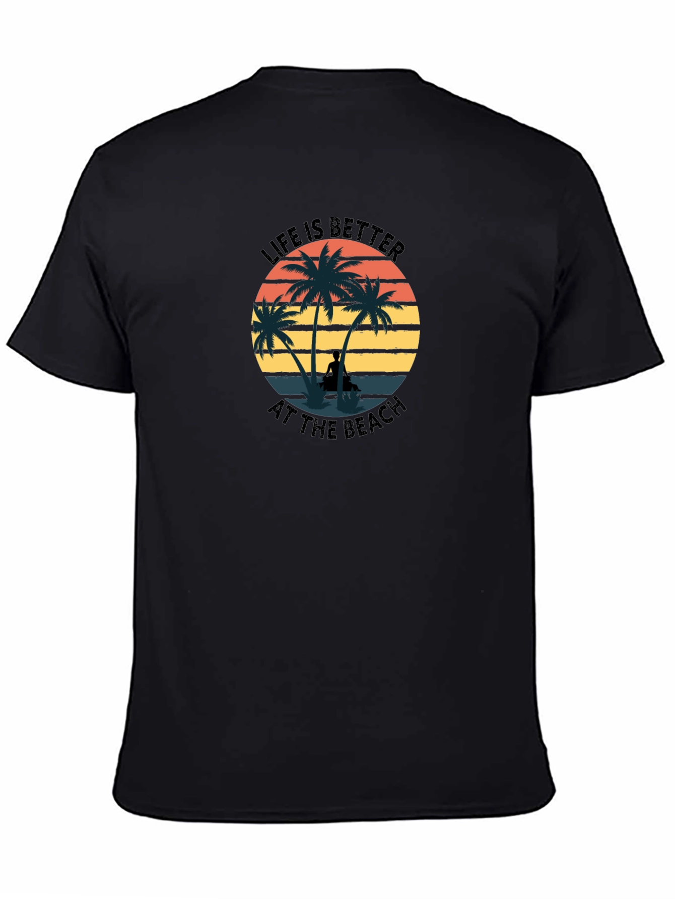 Beach Life T-Shirt - Palm Tree Sunset Graphic Tee
