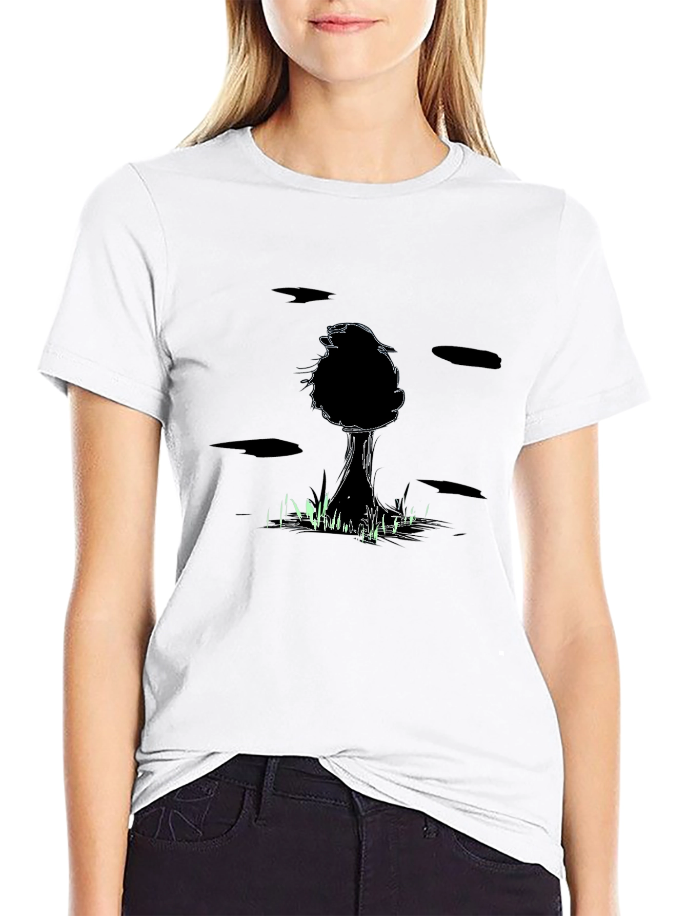Mens Black Tree Graphic Tee