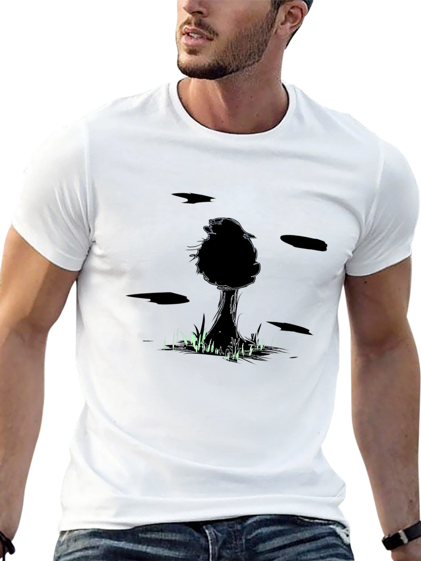 Mens Black Tree Graphic Tee