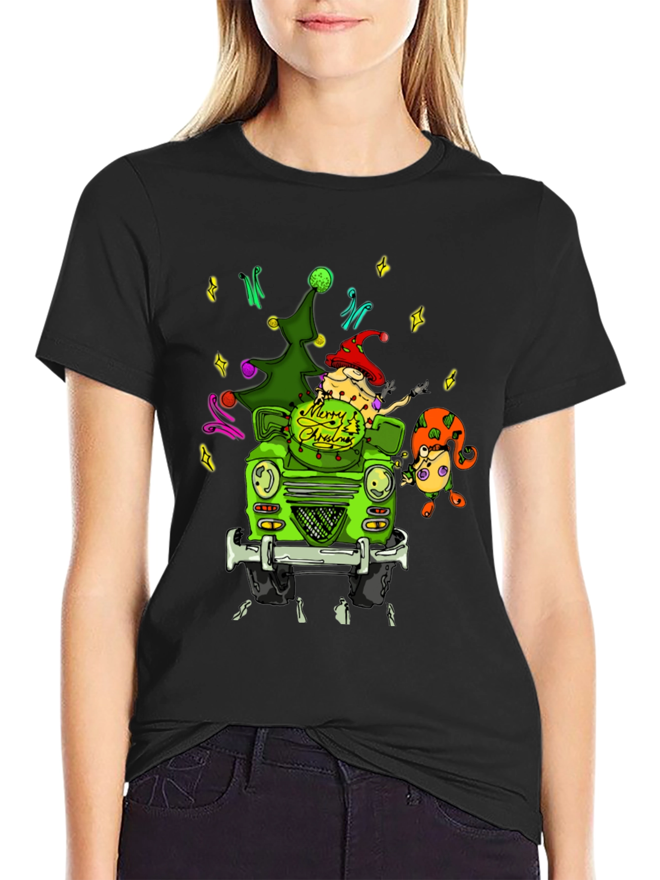Christmas Car T-Shirt - Festive Holiday Tee