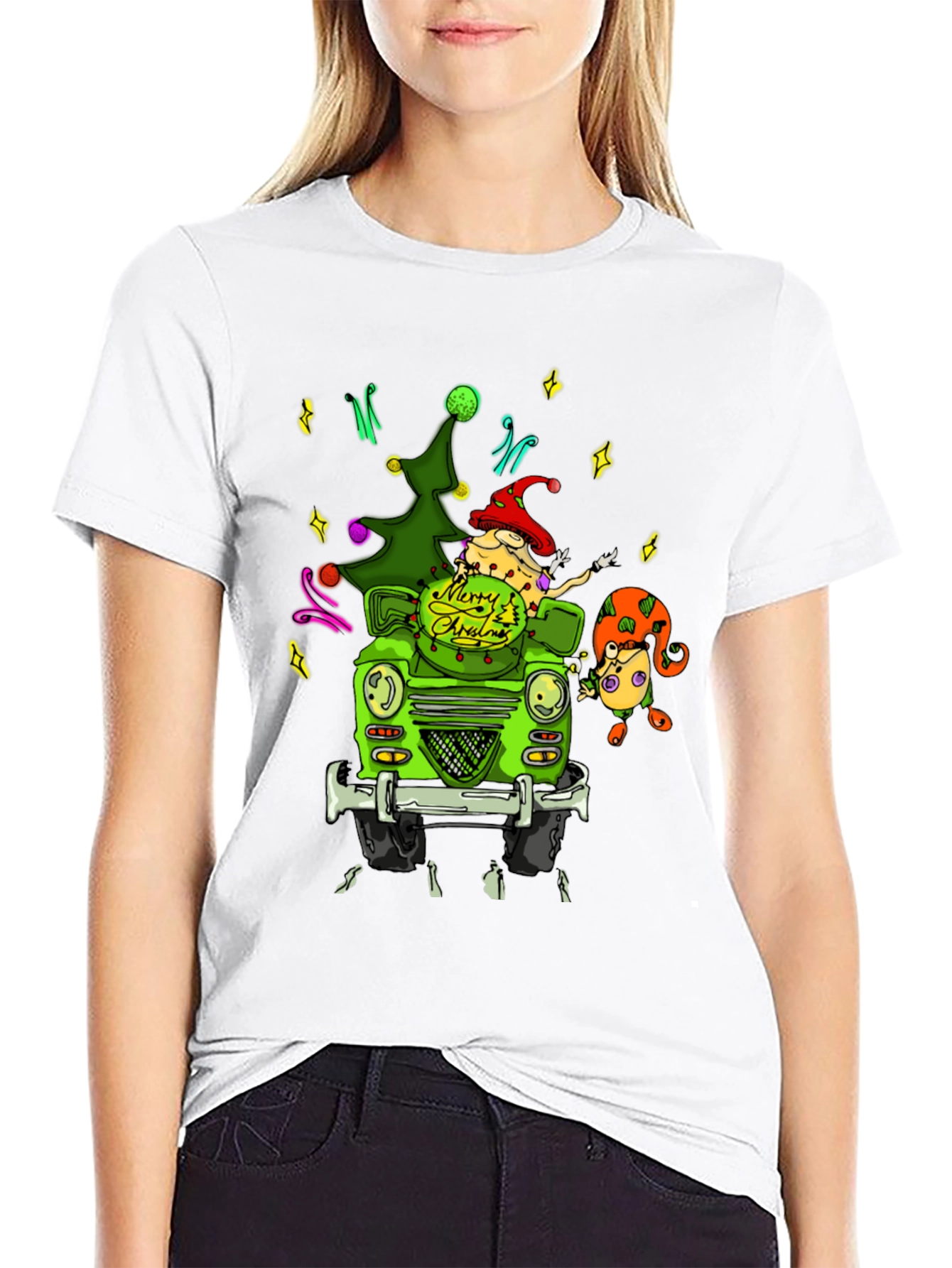 Christmas Car T-Shirt - Festive Holiday Tee