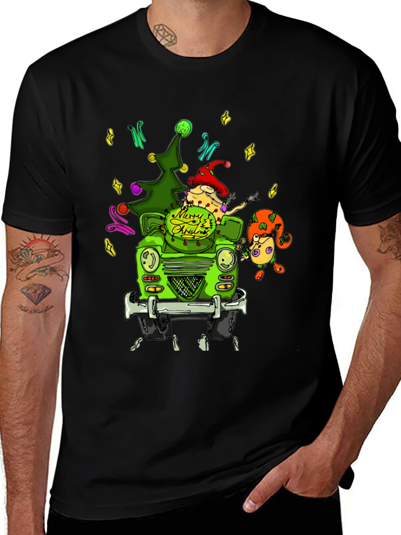 Christmas Car T-Shirt - Festive Holiday Tee