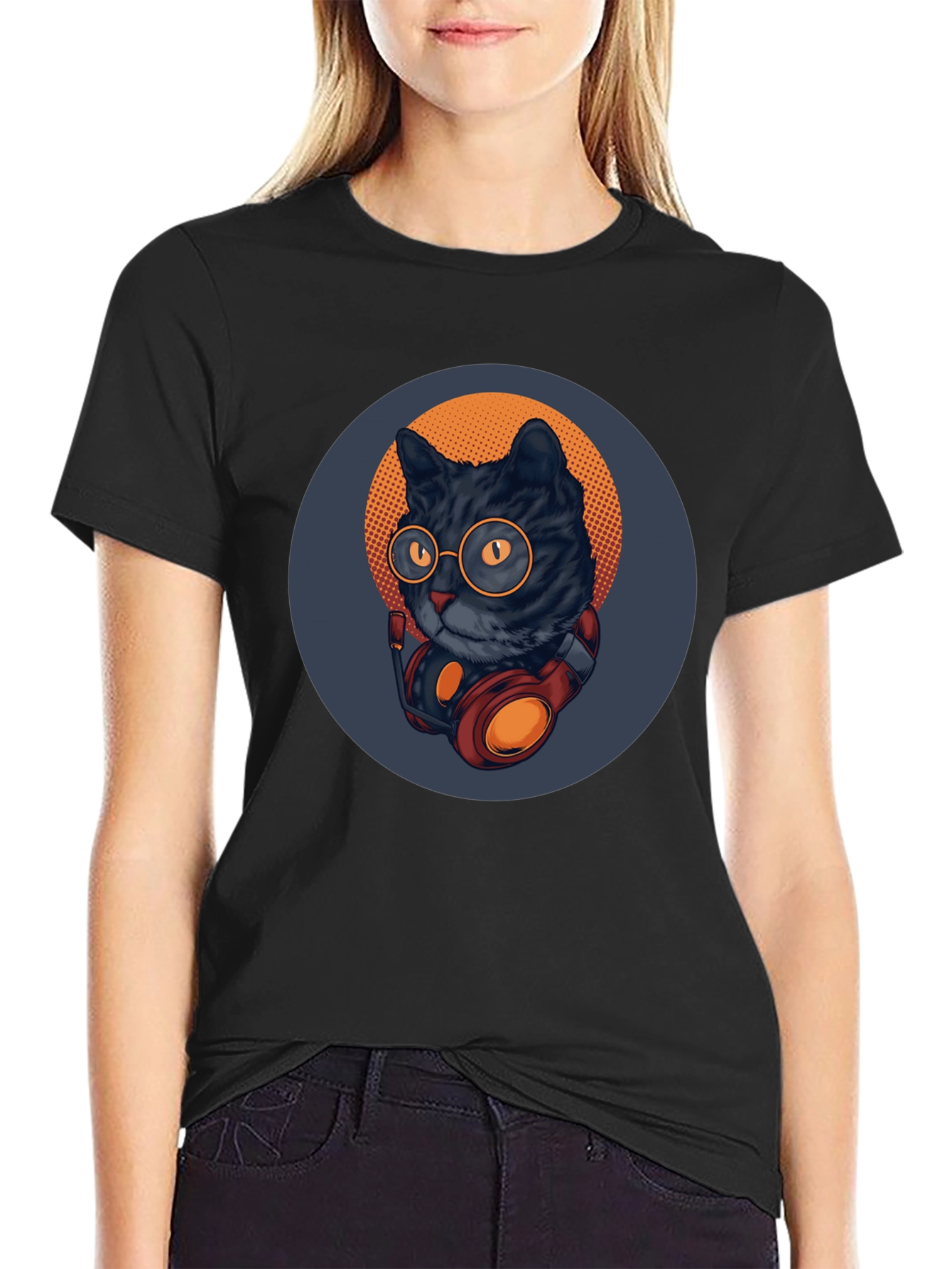 Cool Cat Tee: Retro DJ Style