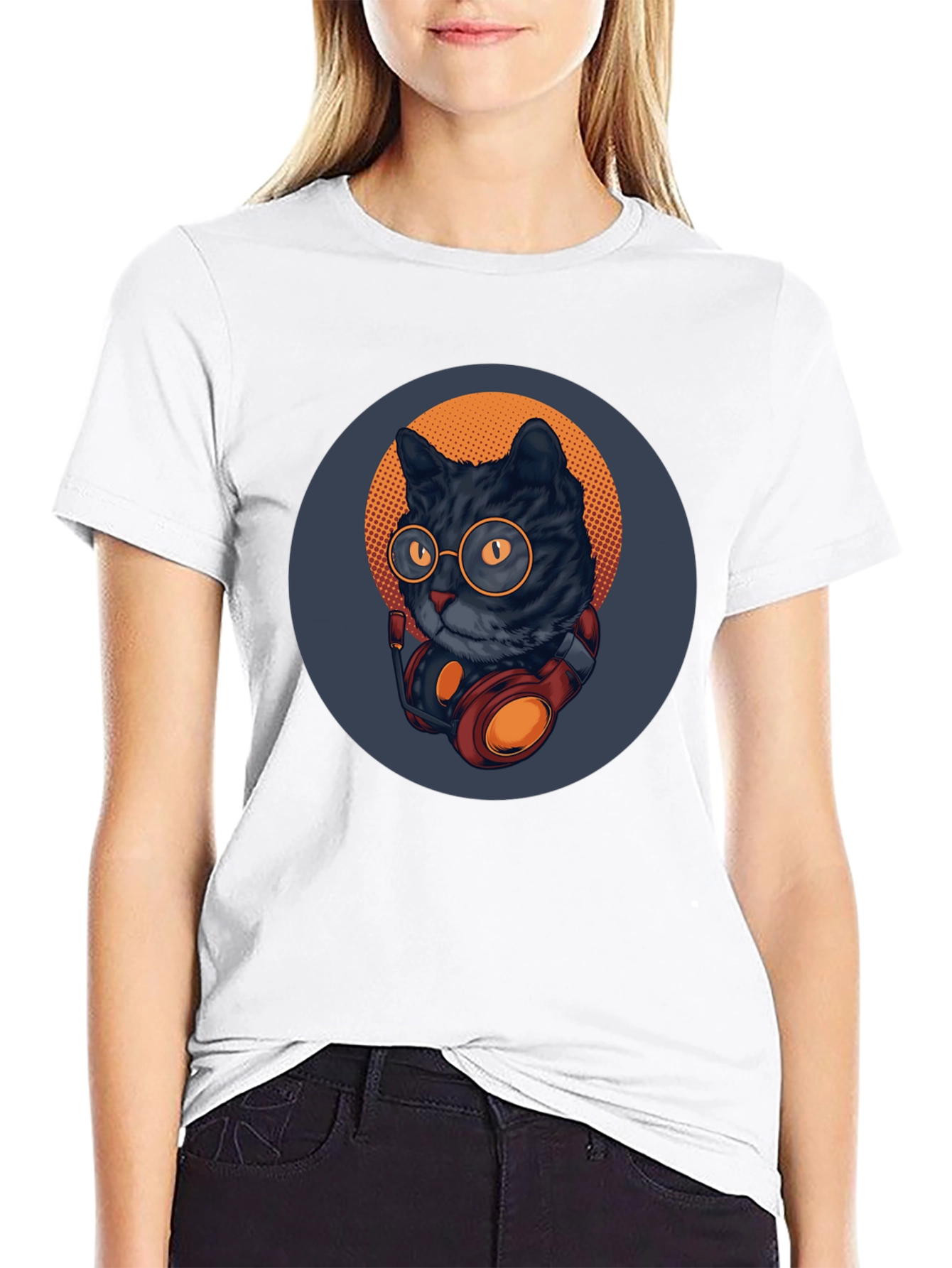 Cool Cat Tee: Retro DJ Style