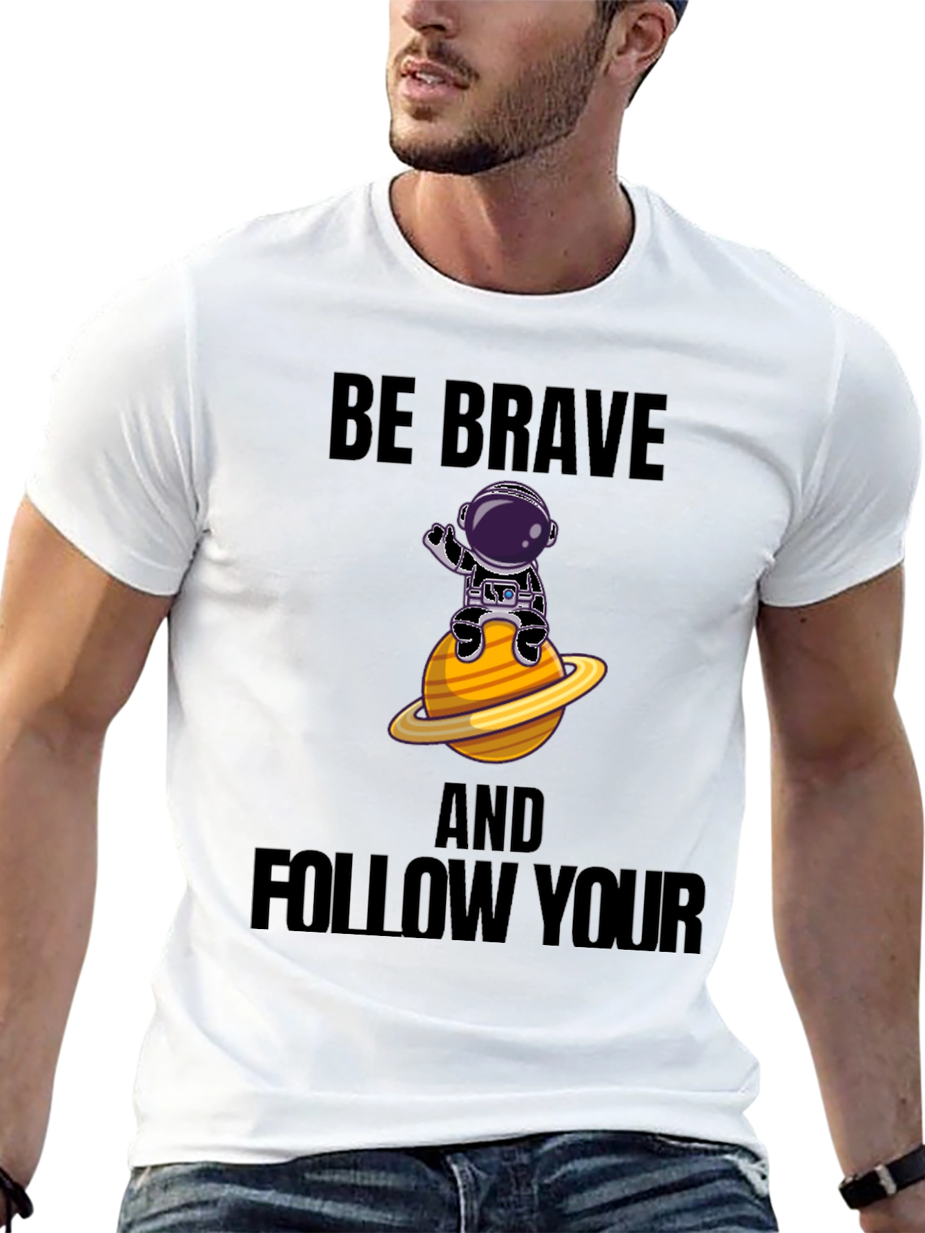 Be Brave Astronaut Graphic T-Shirt