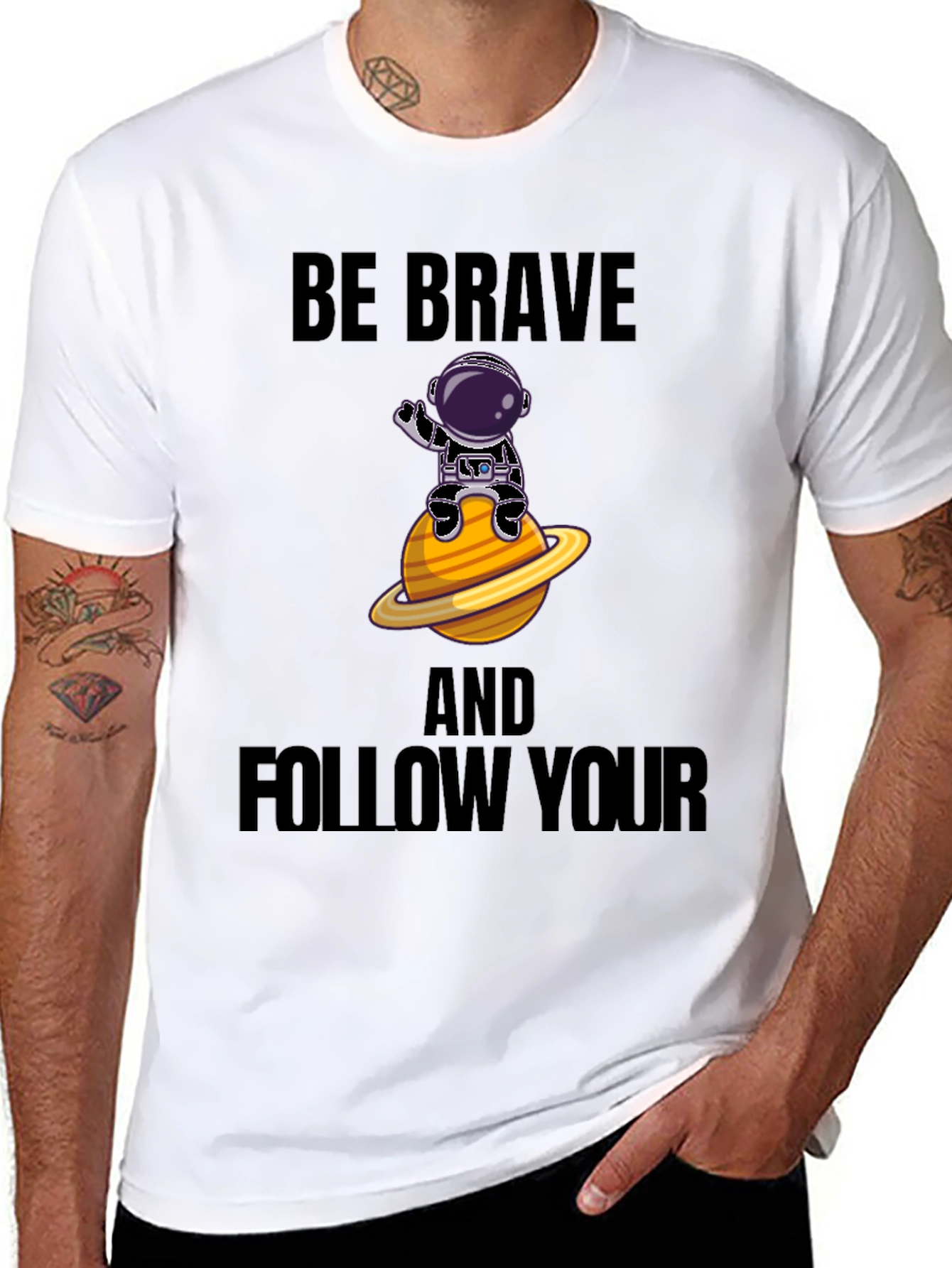 Be Brave Astronaut Graphic T-Shirt