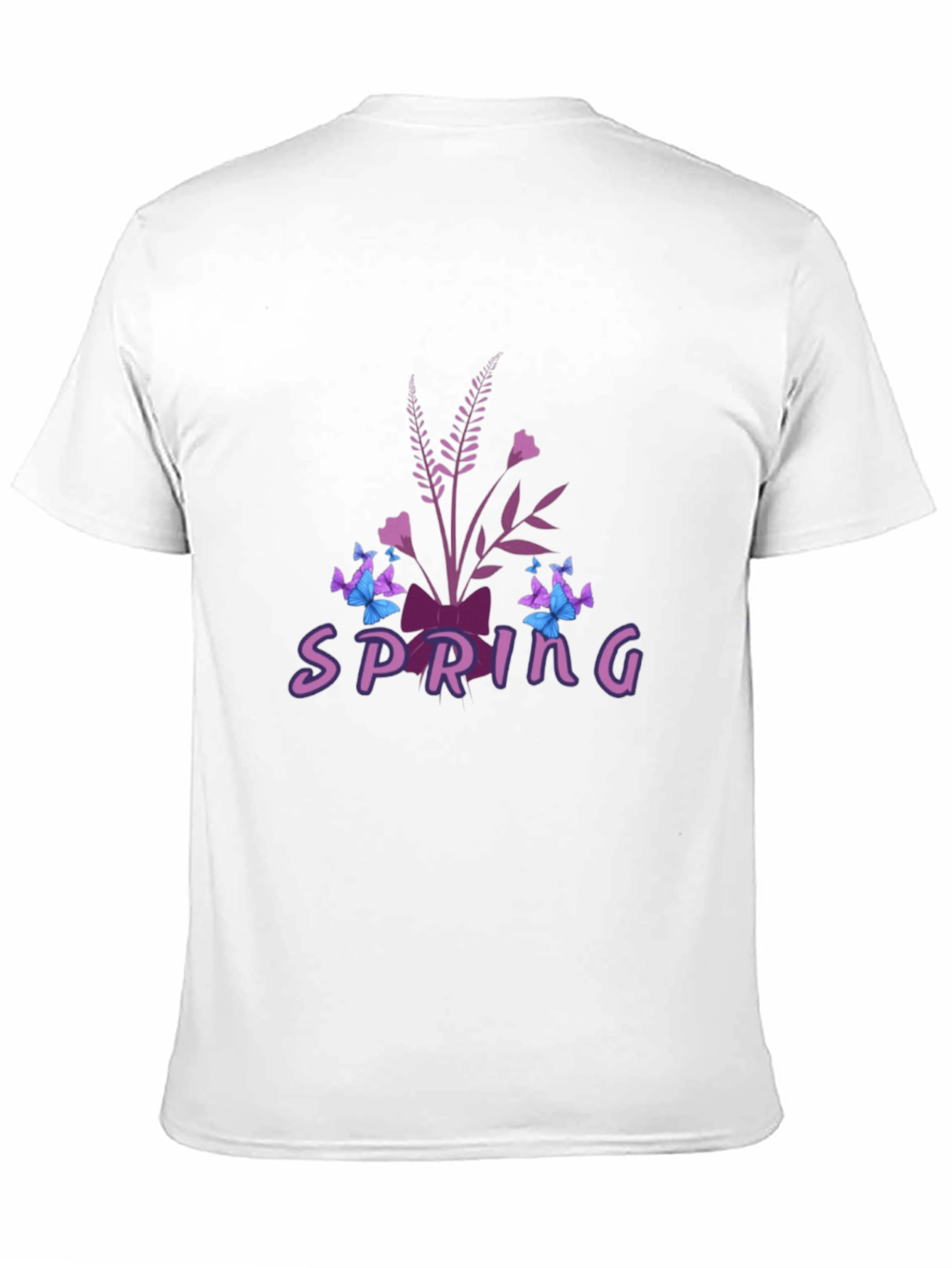 Spring Floral Butterfly Graphic Tee - Black
