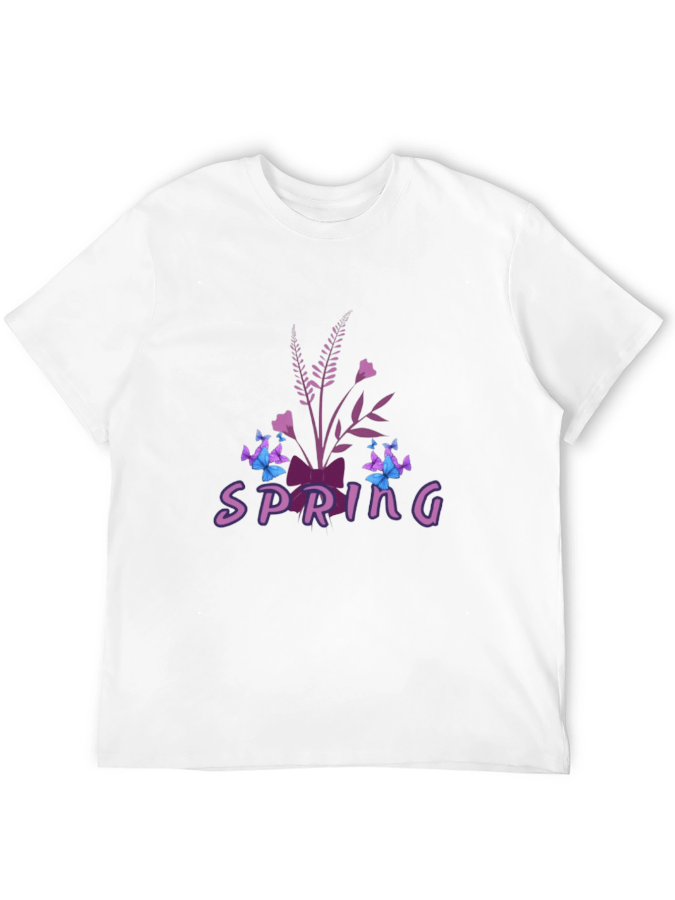 Spring Floral Butterfly Graphic Tee - Black
