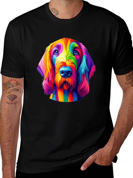 Rainbow Dog T-Shirt - Unique Colorful Dog Graphic Tee