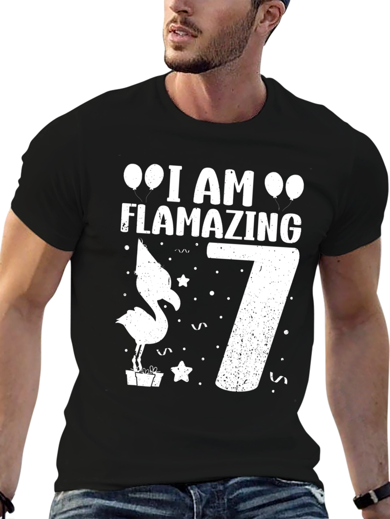 Flamazing 7th Birthday T-Shirt - Fun Flamingo Tee