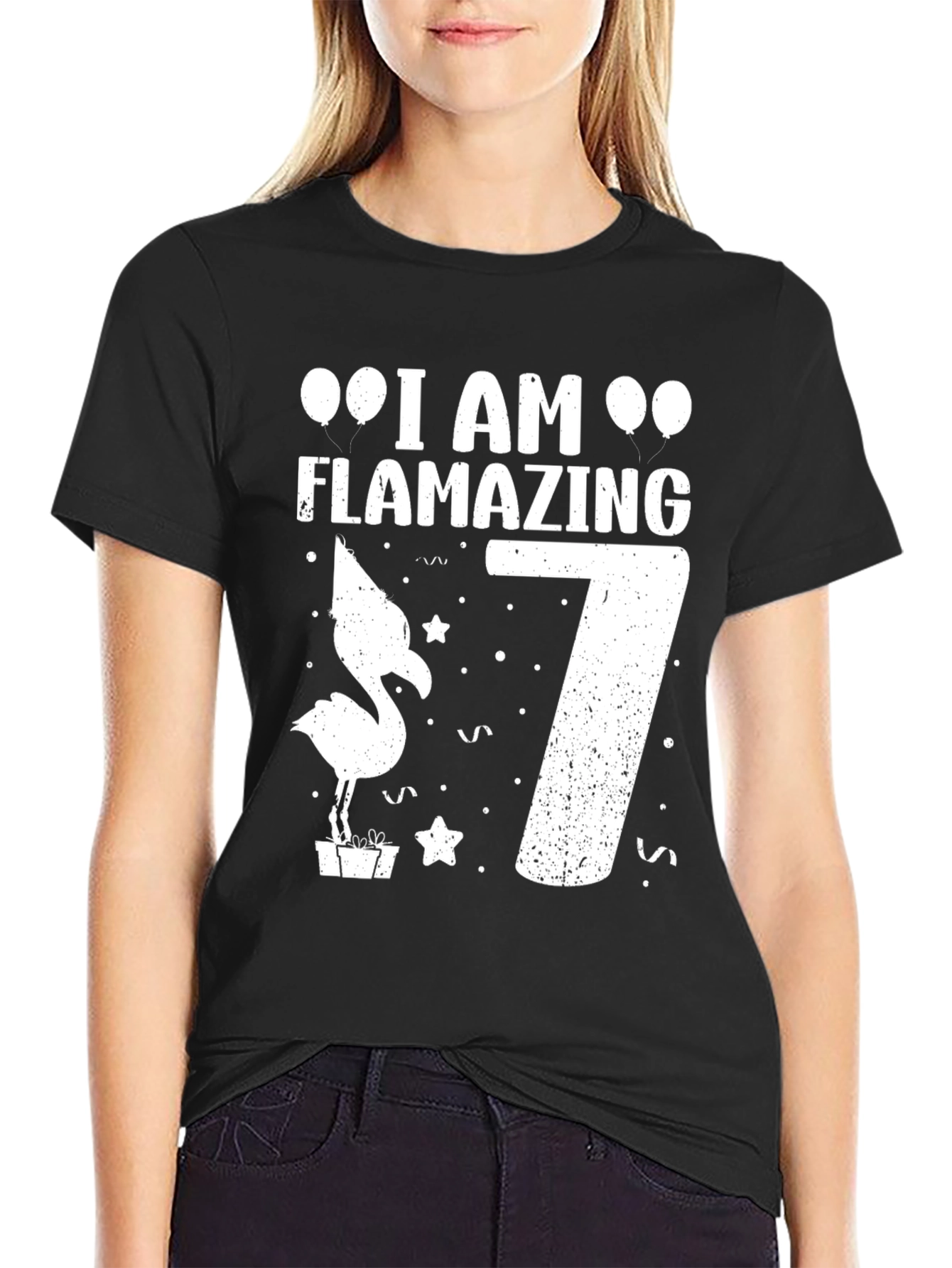 Flamazing 7th Birthday T-Shirt - Fun Flamingo Tee